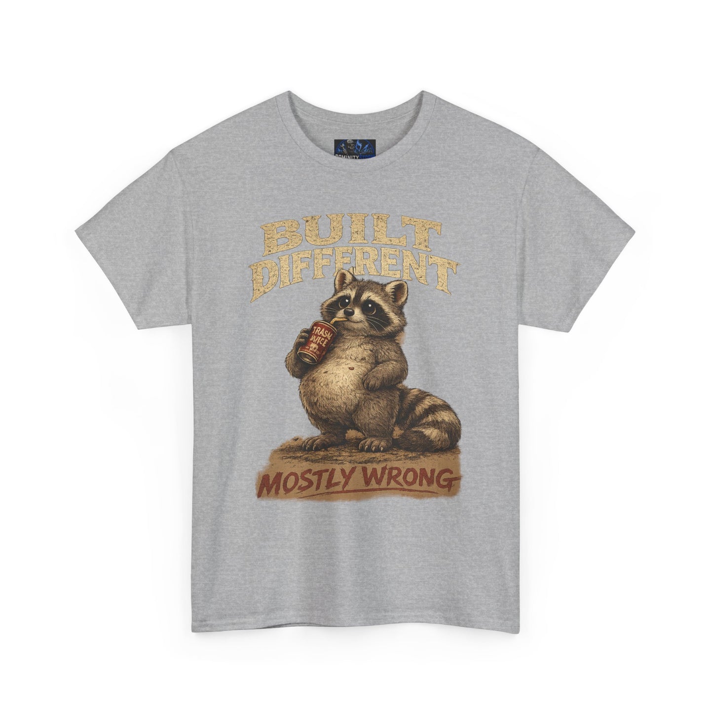 Raccoon 'Built Different, Mostly Wrong' Graphic Tee