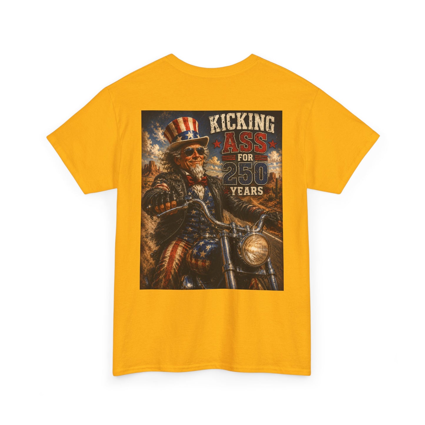 Biker Uncle Sam 'Kicking Ass for 50 Years' Graphic Tee