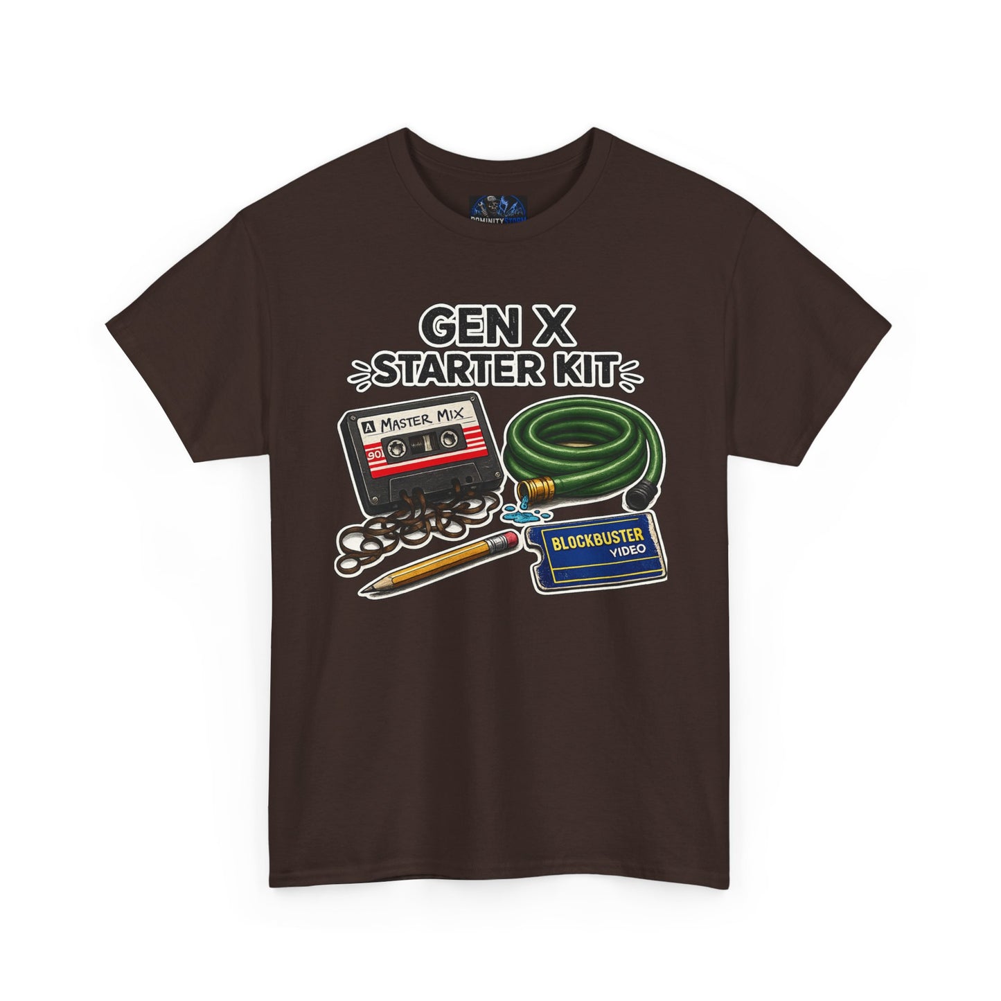 Gen X Starter Kit T‑Shirt — Retro Nostalgia Tee with Cassette, Pager & Mix Tape Graphics