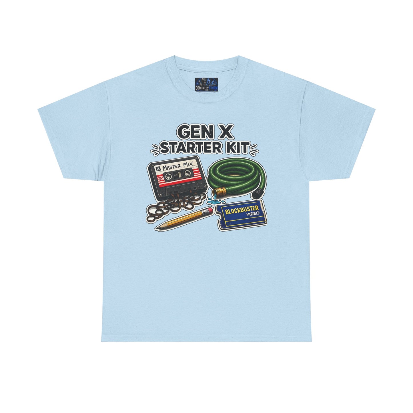 Gen X Starter Kit T‑Shirt — Retro Nostalgia Tee with Cassette, Pager & Mix Tape Graphics