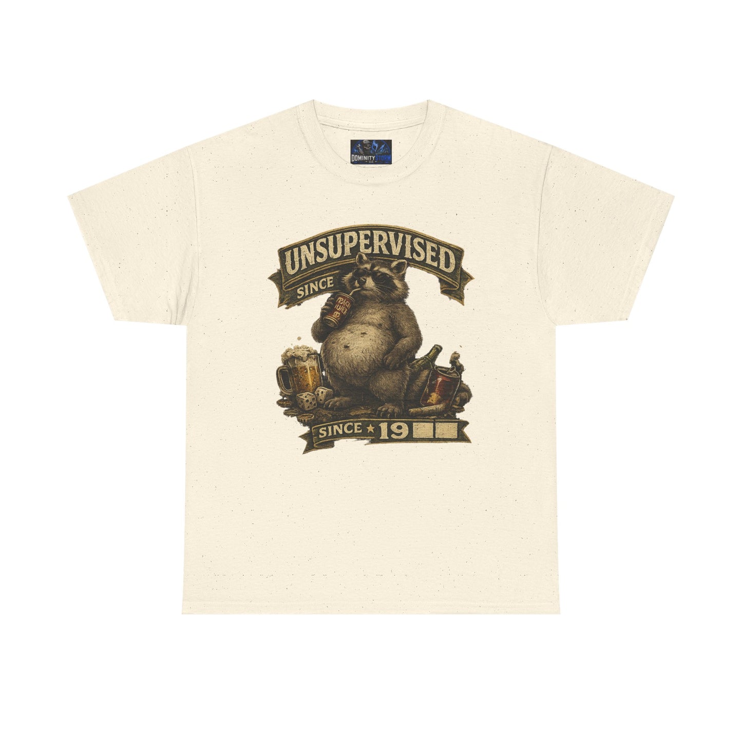 Beer Belly Bear T‑Shirt - "Unsupervised Since 19" Vintage Graphic Tee