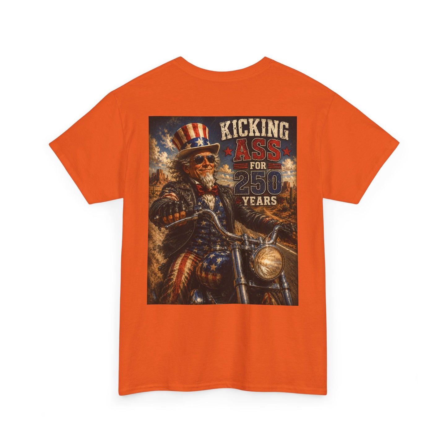 Biker Uncle Sam 'Kicking Ass for 50 Years' Graphic Tee