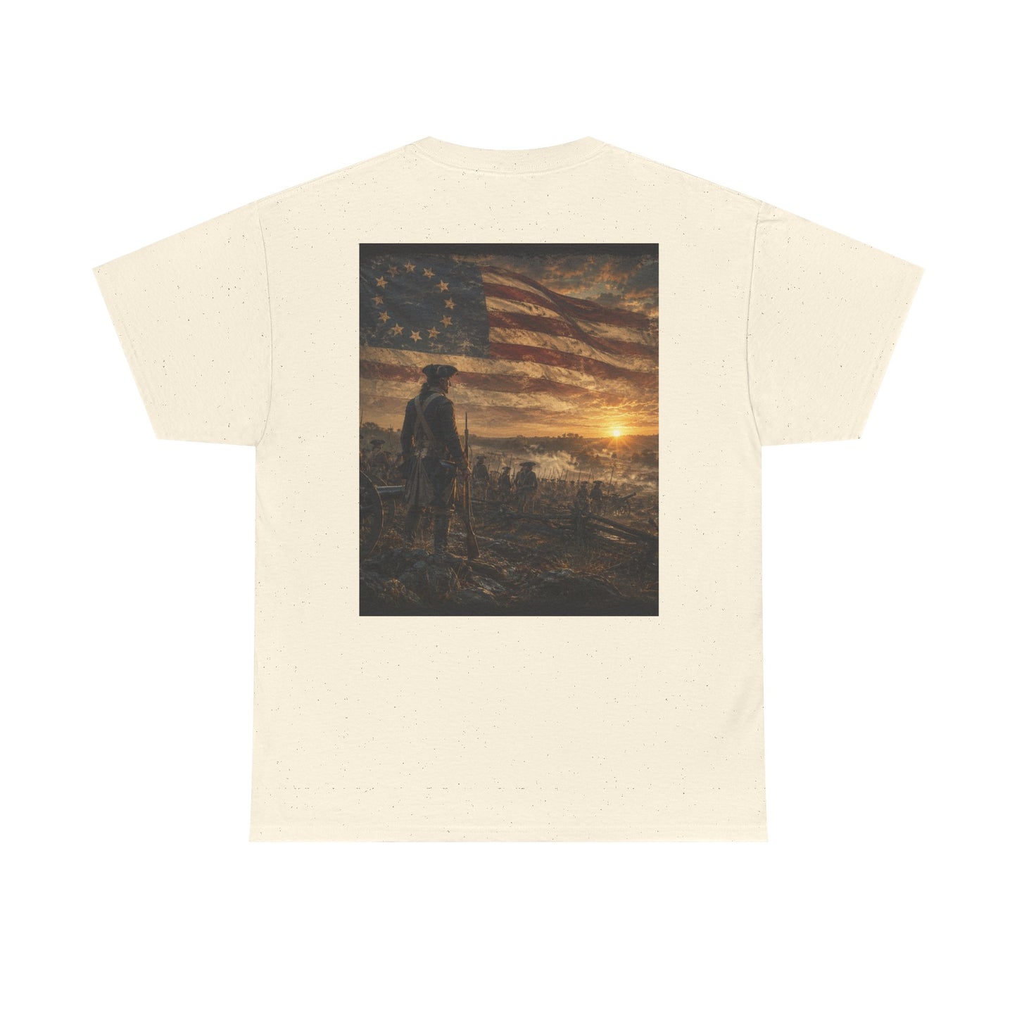 Patriotic Revolutionary War Flag T-Shirt — Vintage American Soldier Graphic Tee