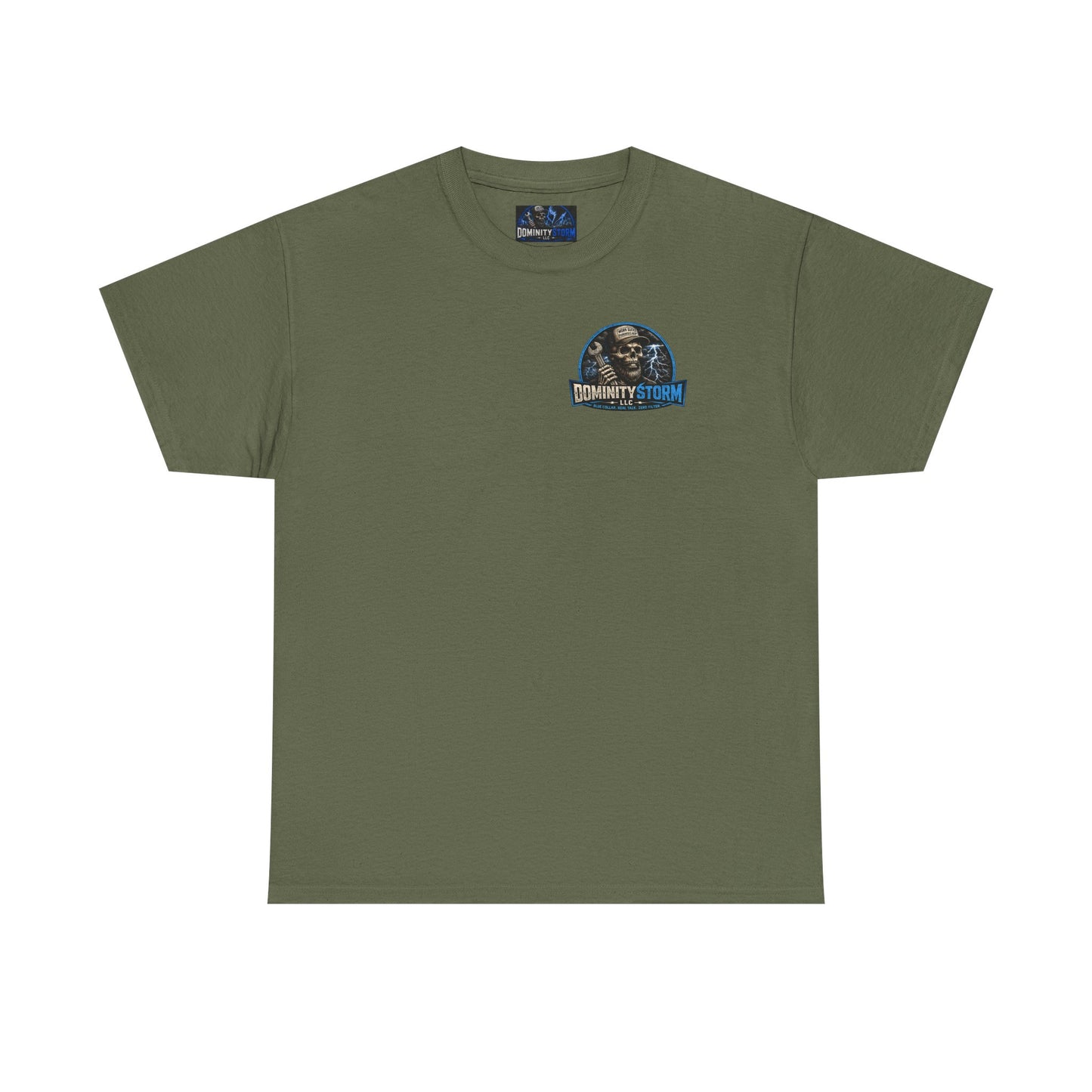 Dominity Storm LLC Graphic Tee — Lightning Skull Band Shirt