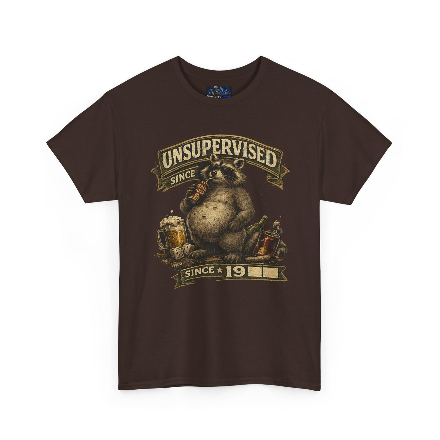 Beer Belly Bear T‑Shirt - "Unsupervised Since 19" Vintage Graphic Tee