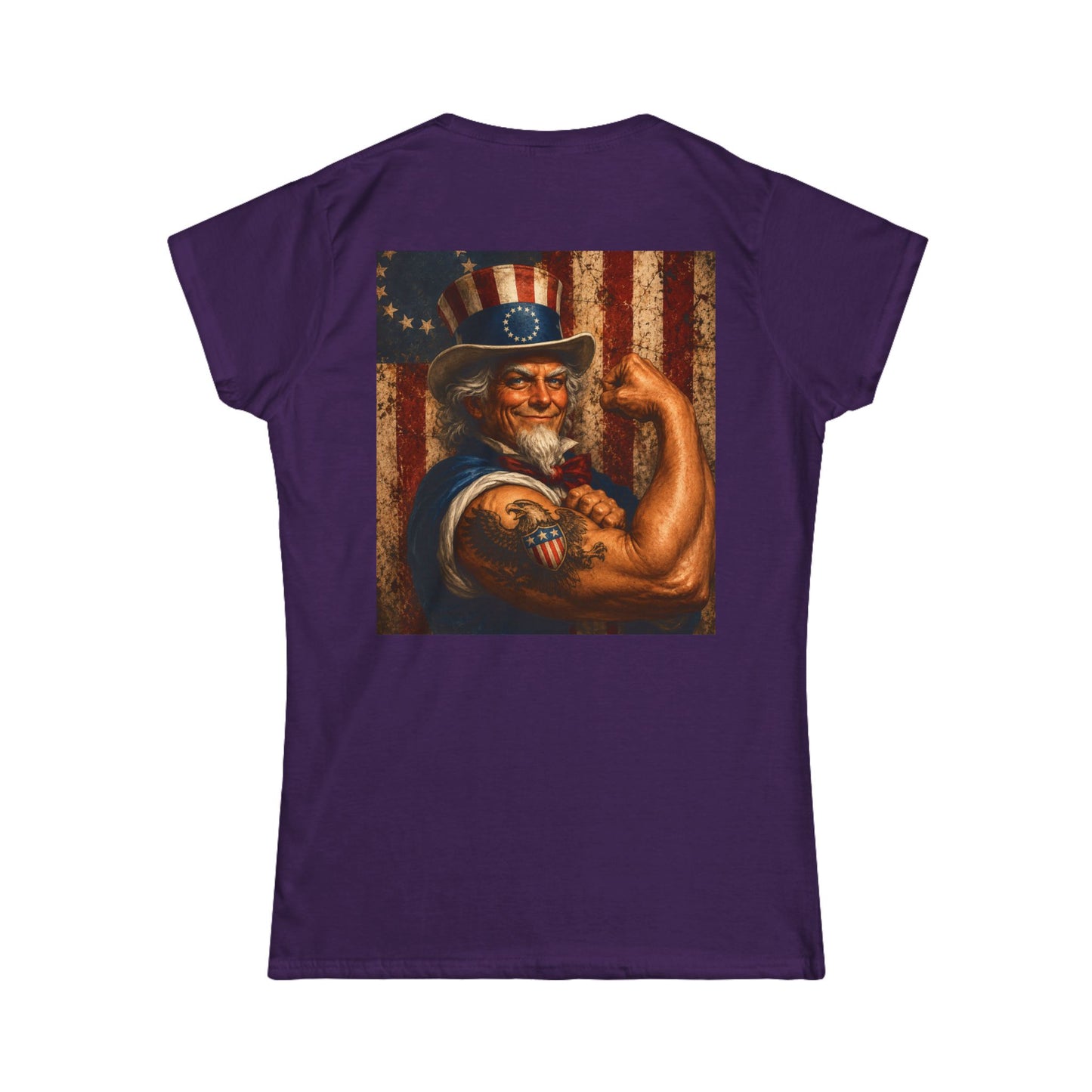 Graphic USA 250 Uncle Sam Strong Vintage Flag Women's Tee