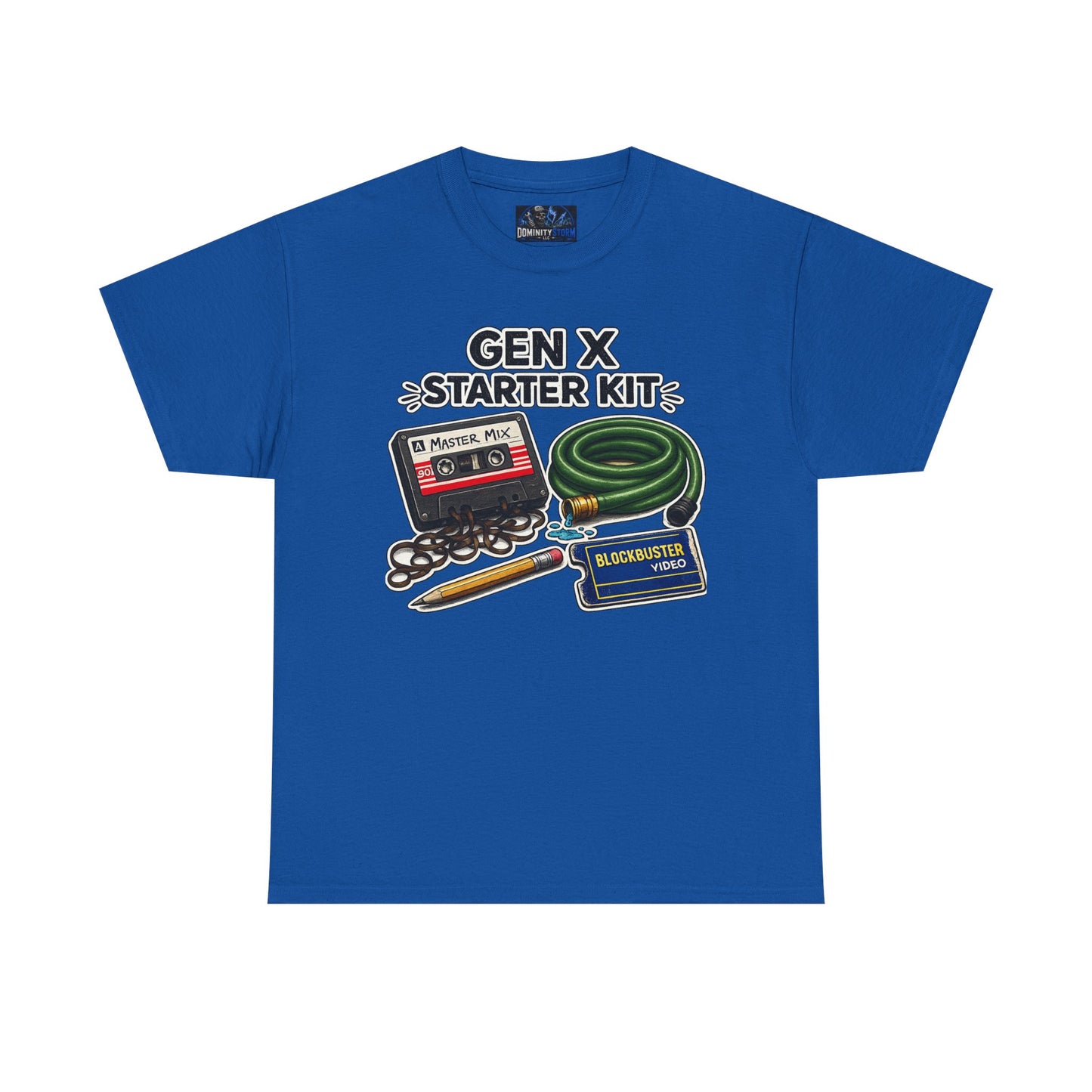 Gen X Starter Kit T‑Shirt — Retro Nostalgia Tee with Cassette, Pager & Mix Tape Graphics