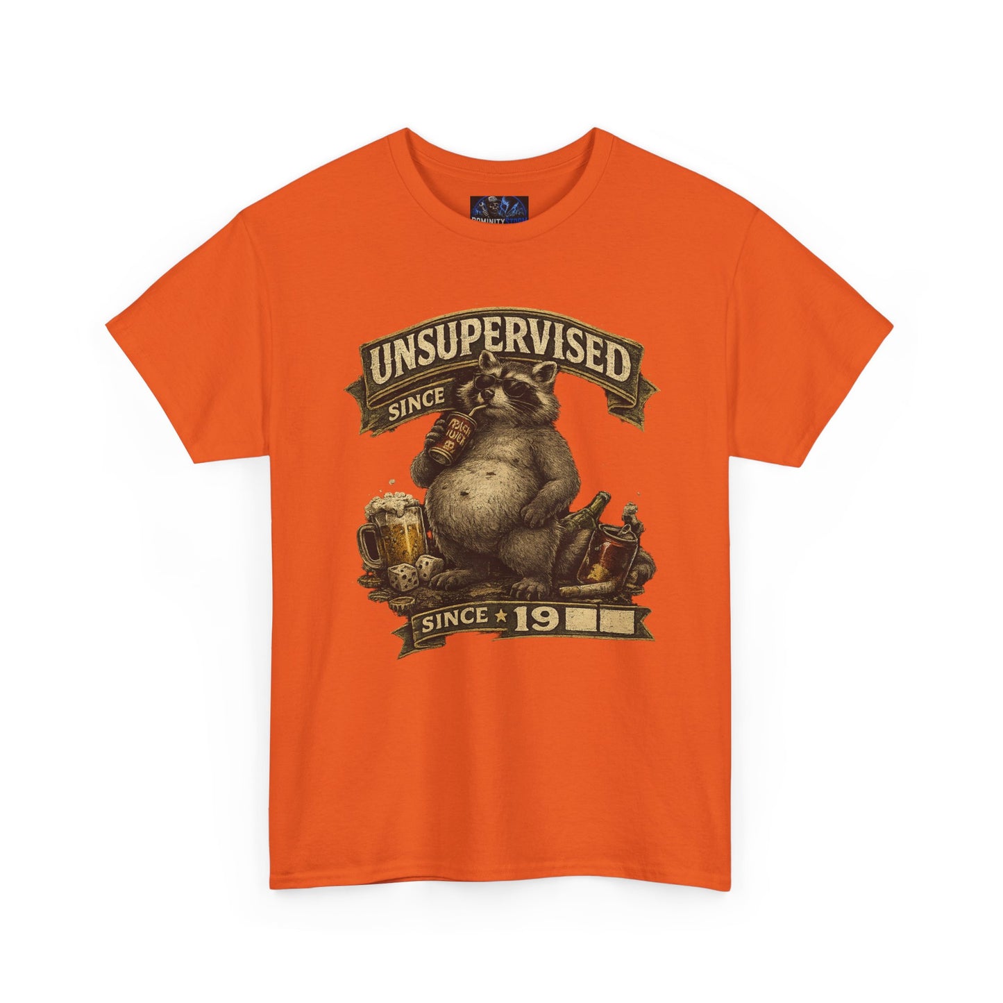 Beer Belly Bear T‑Shirt - "Unsupervised Since 19" Vintage Graphic Tee