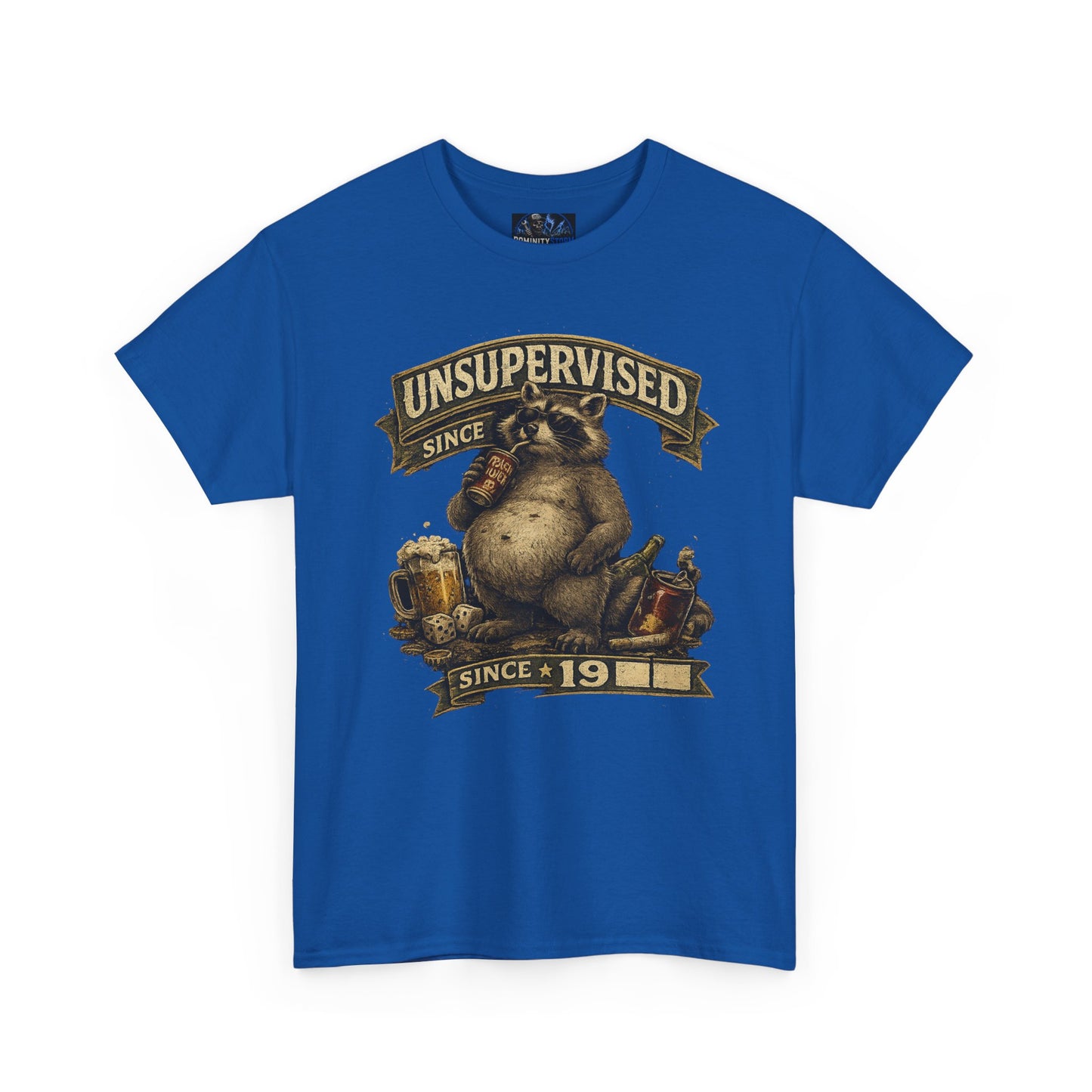 Beer Belly Bear T‑Shirt - "Unsupervised Since 19" Vintage Graphic Tee