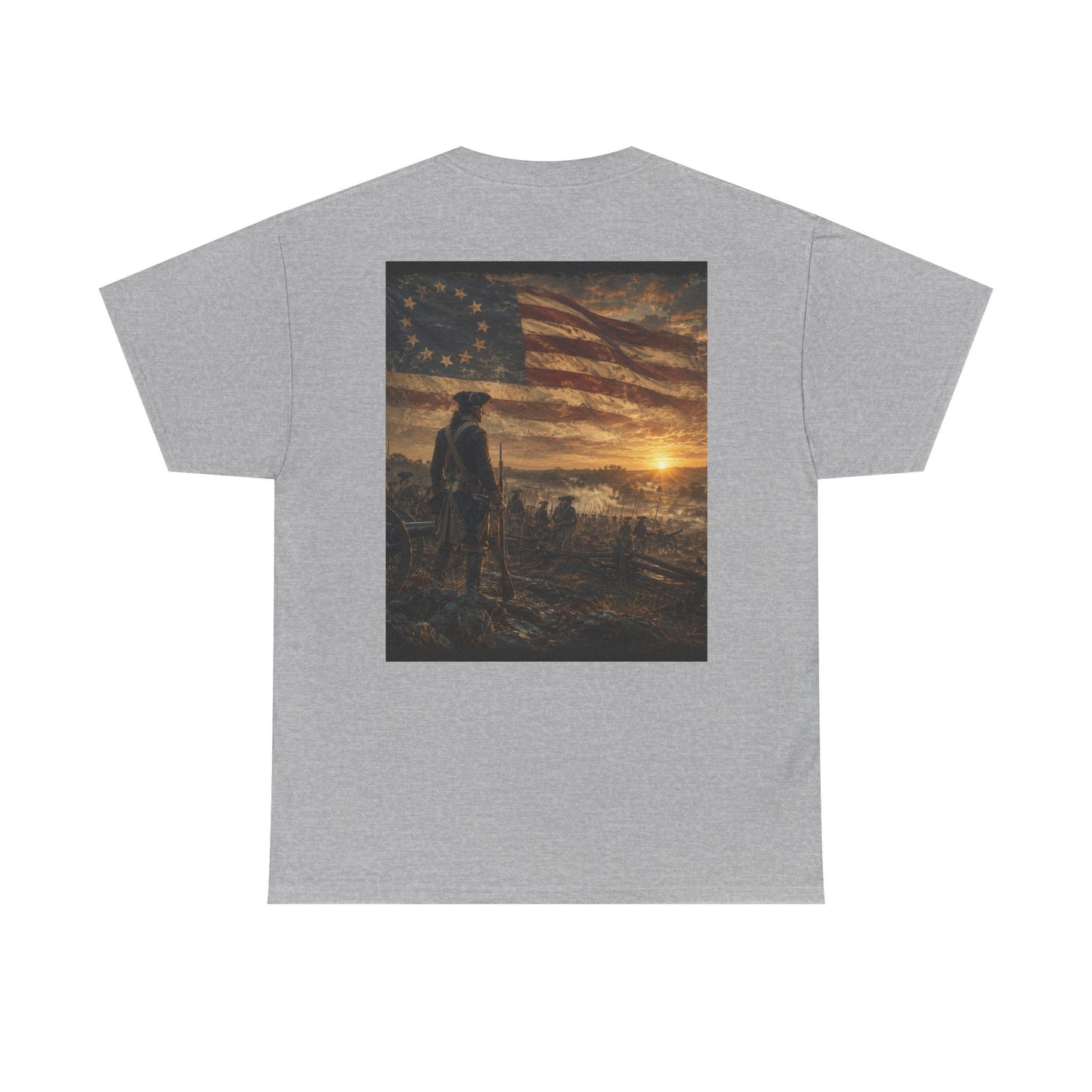 Patriotic Revolutionary War Flag T-Shirt — Vintage American Soldier Graphic Tee