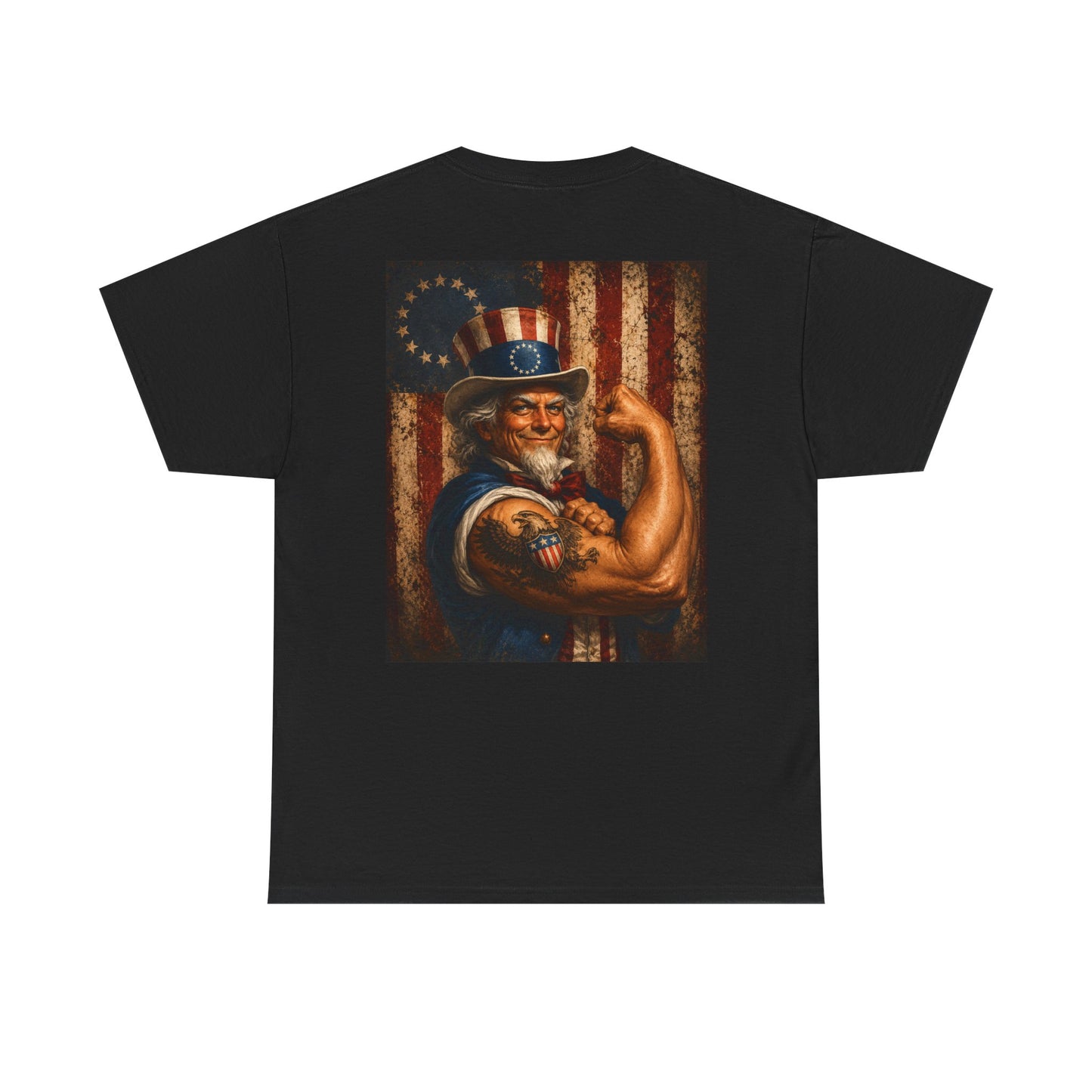 Patriotic Uncle Sam Tee — Vintage Strength American Flag Graphic