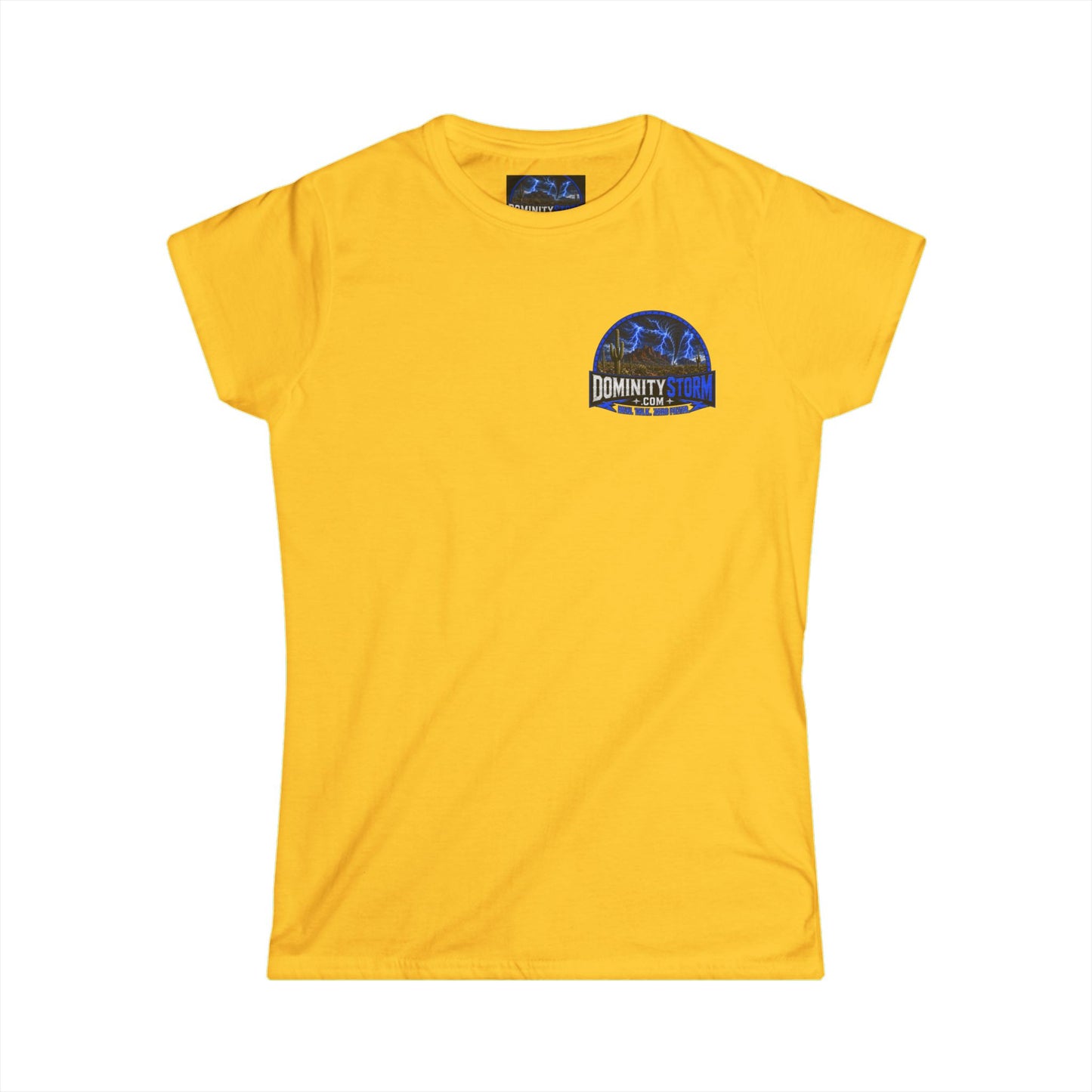 A DominityStorm Lightning Logo Tee — Women's Graphic T‑Shirt