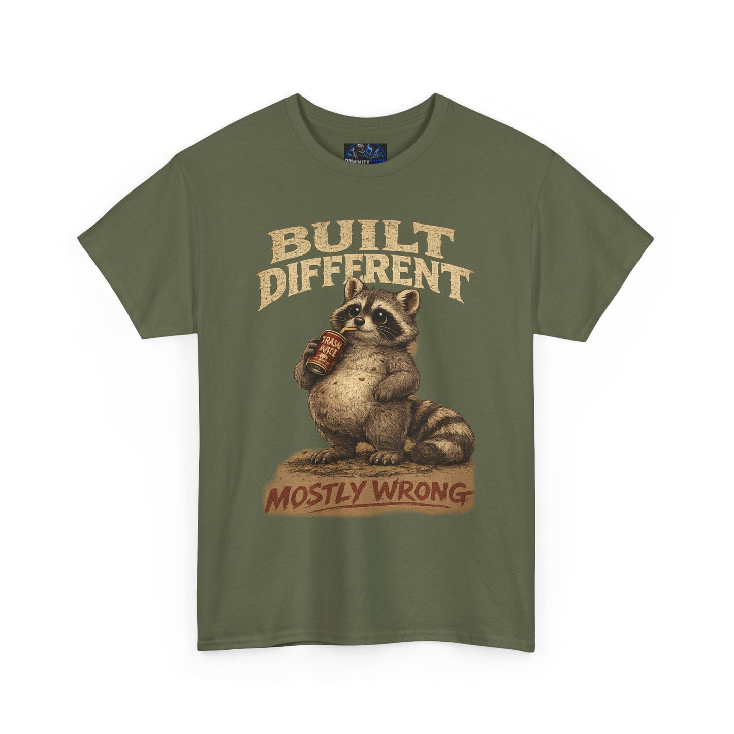 Raccoon 'Built Different, Mostly Wrong' Graphic Tee