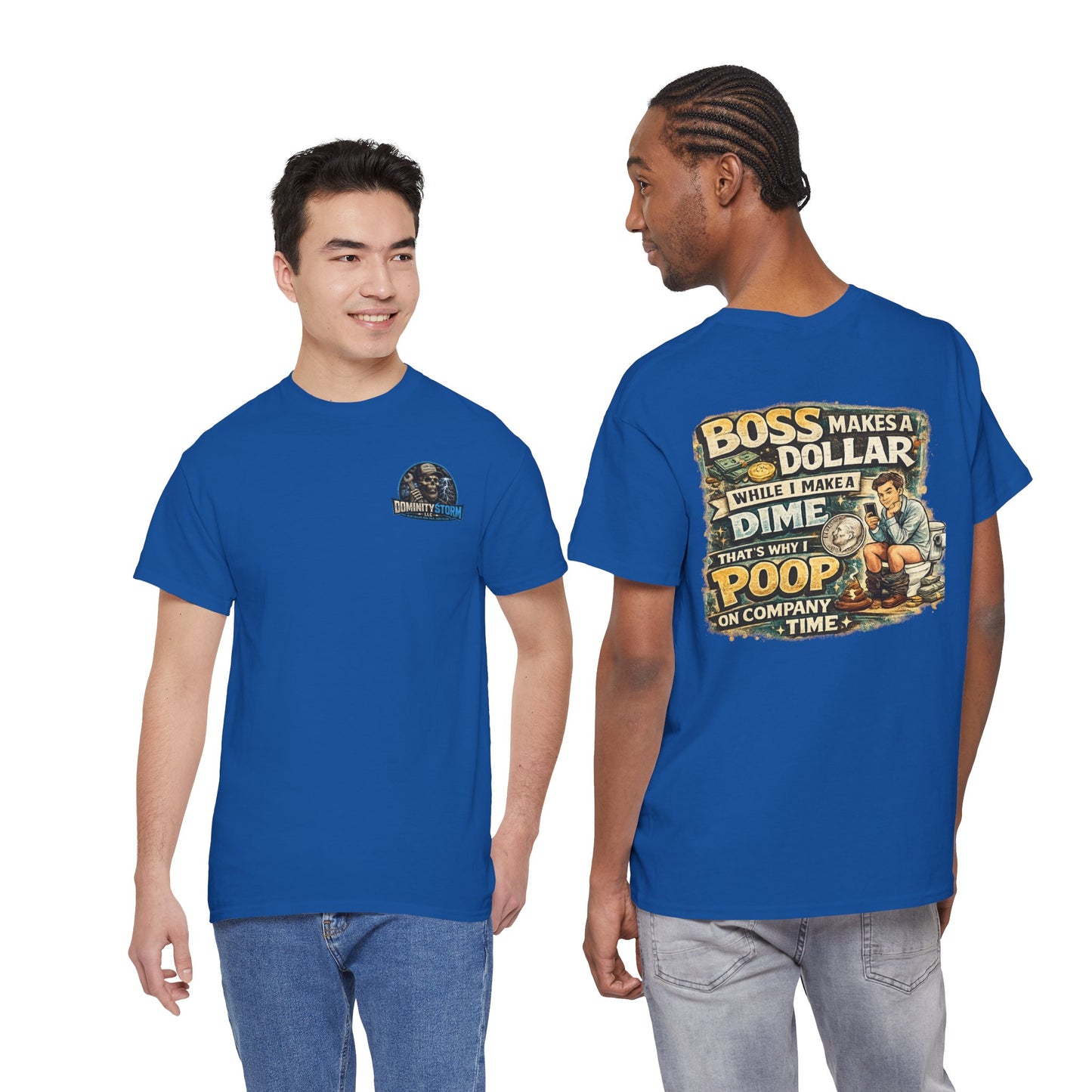Funny Retro Graphic Tee — "Boss Makes a Dollar, I Make a Dime" Vintage Humor T‑Shirt