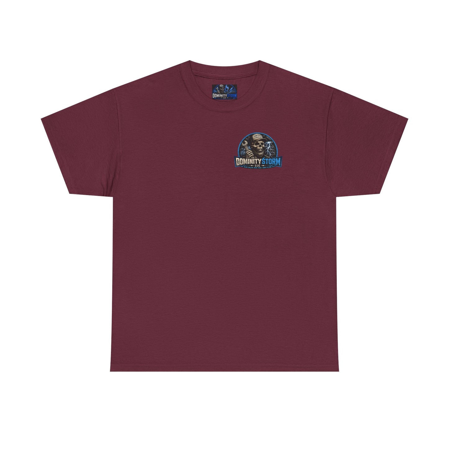 Dominity Storm LLC Graphic Tee — Lightning Skull Band Shirt