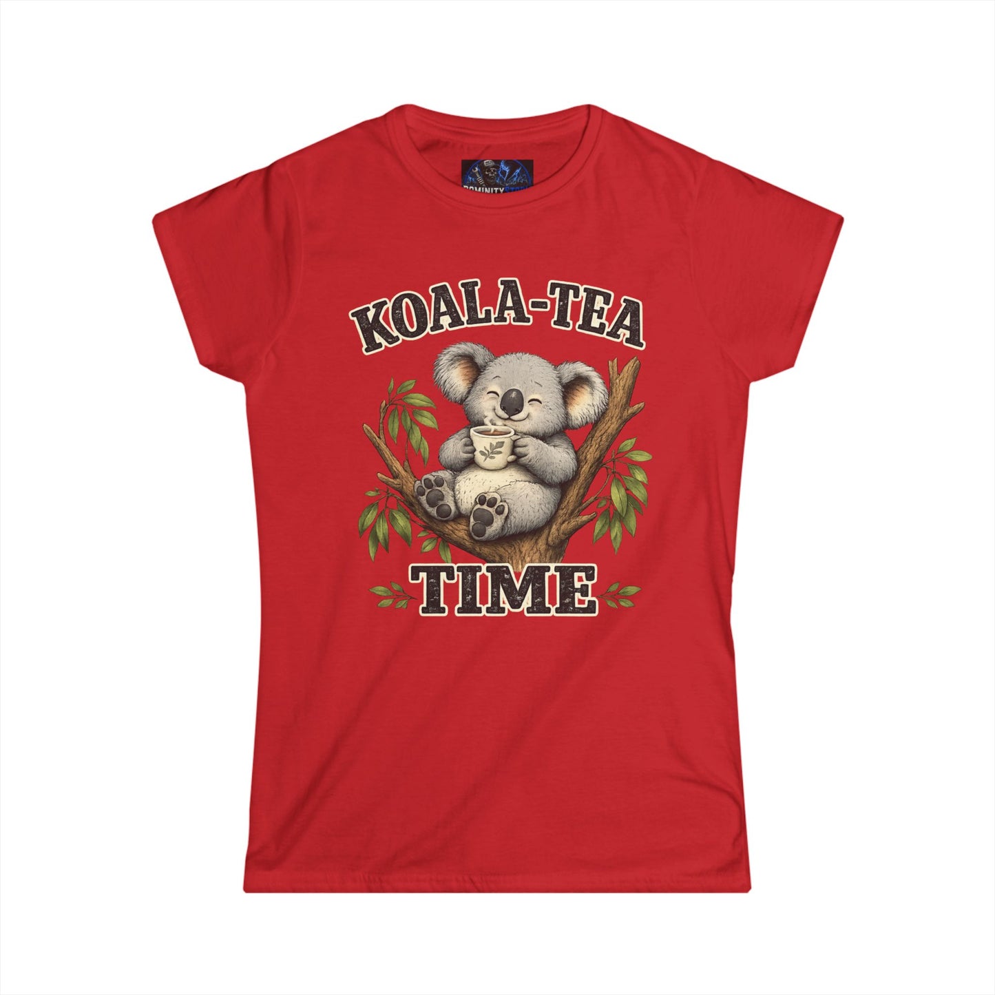 Graphic Koala-Tea Time Tee – Cute Koala Drinking Tea Women's T-Shirt