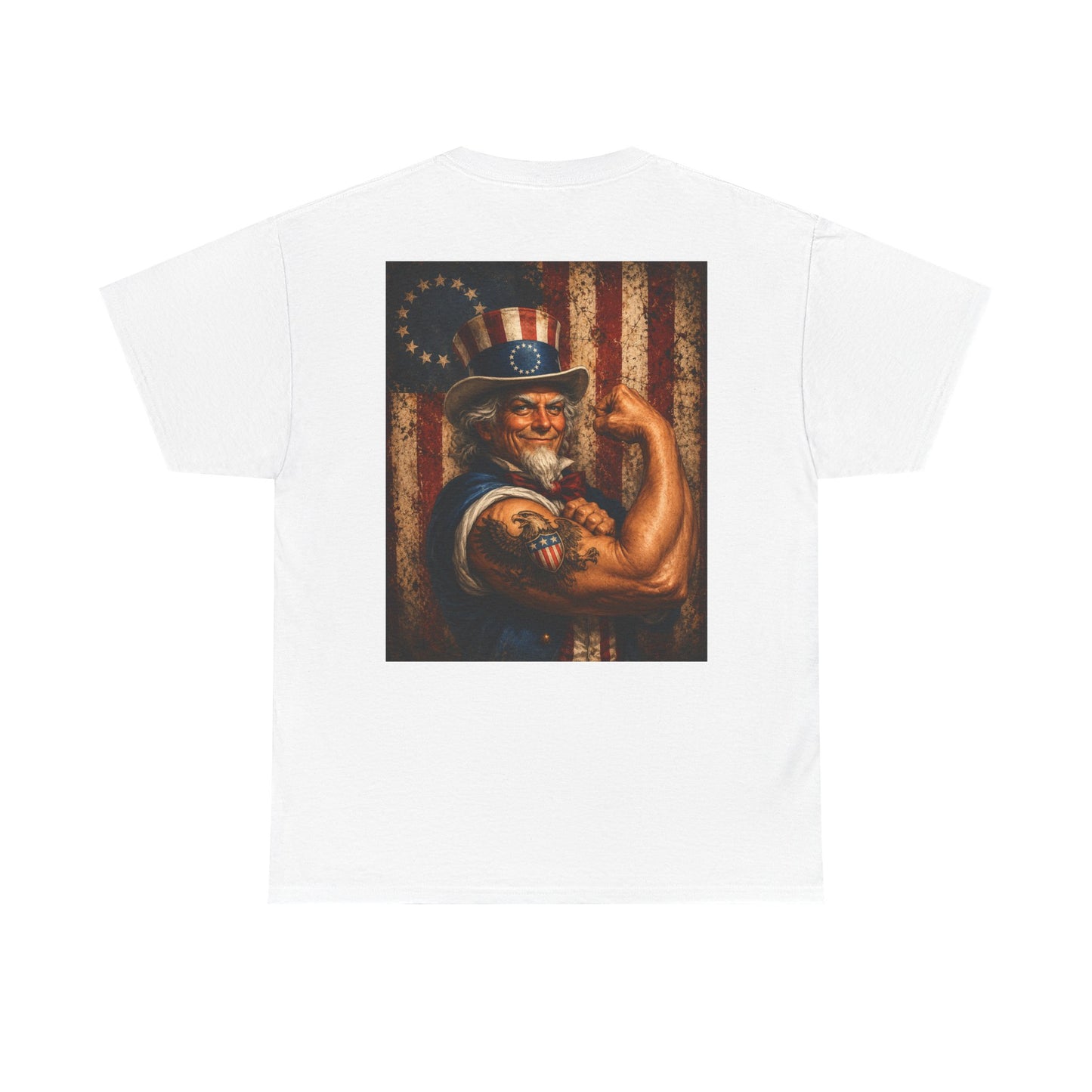 Patriotic Uncle Sam Tee — Vintage Strength American Flag Graphic