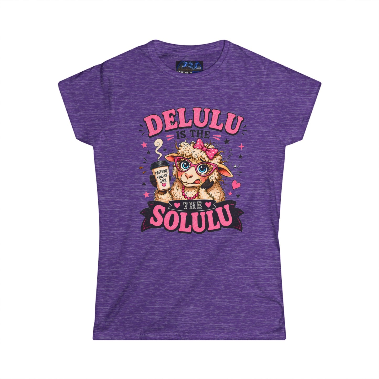 Graphic Delulu Is The Solulu Cute Dog Tee – Funny Coffee Lover Shirt for Women