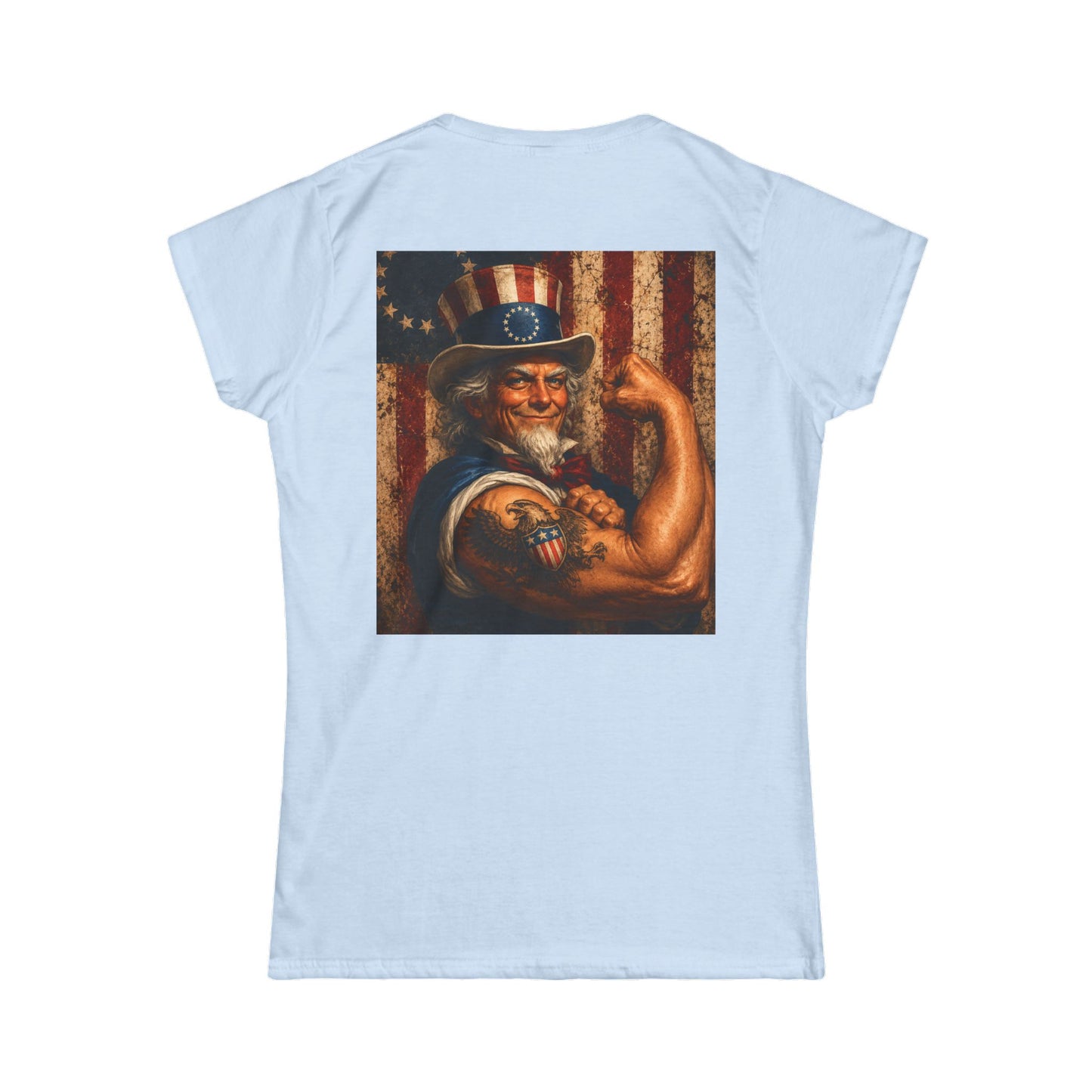 Graphic USA 250 Uncle Sam Strong Vintage Flag Women's Tee