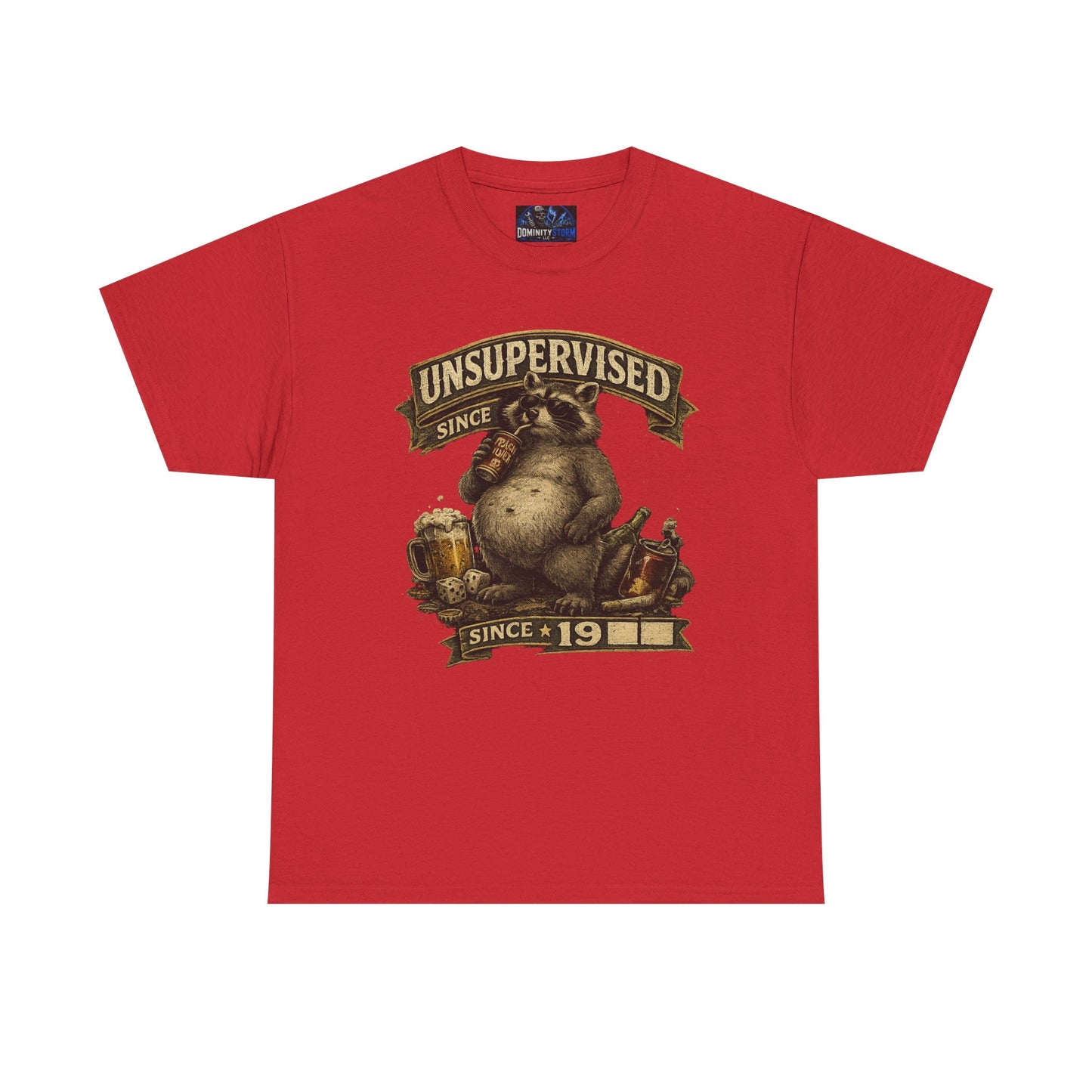Beer Belly Bear T‑Shirt - "Unsupervised Since 19" Vintage Graphic Tee