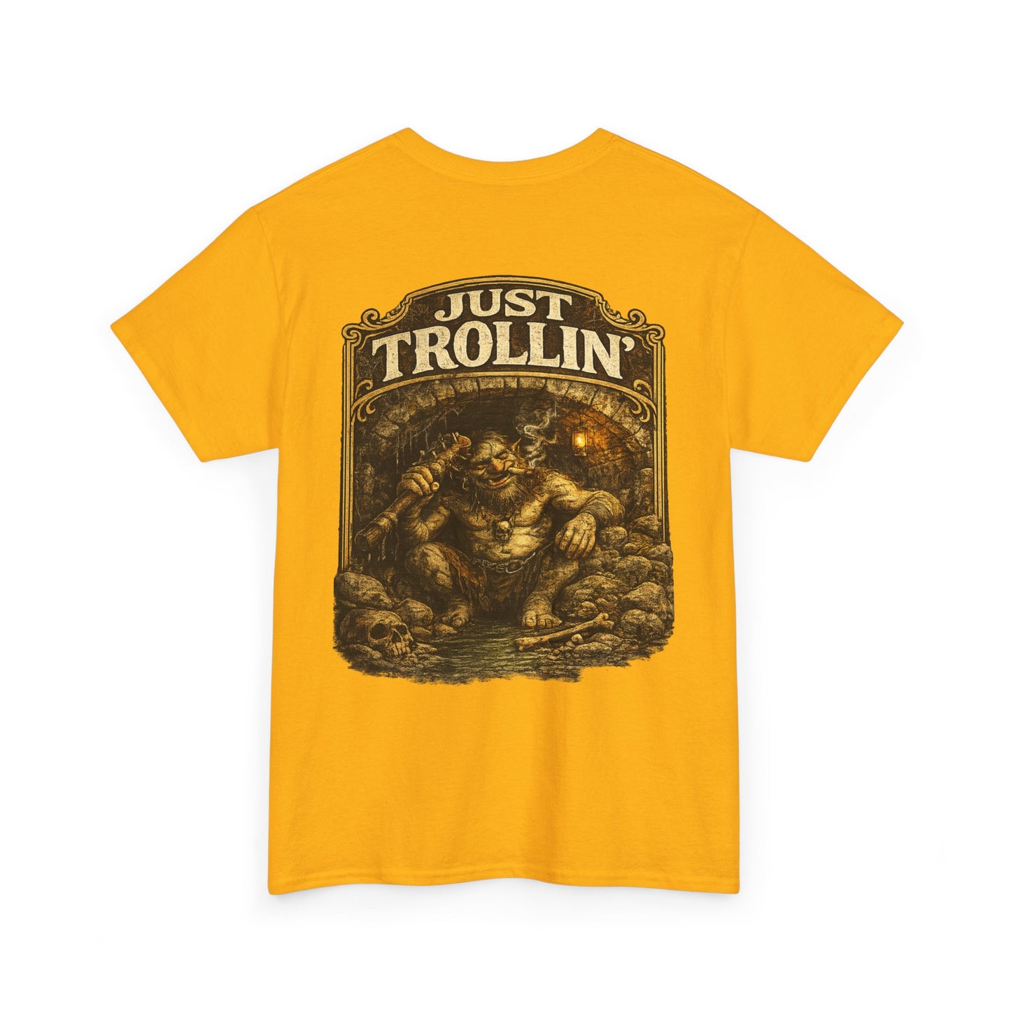 T-Shirt — "Just Trollin'" Vintage Fantasy Troll Graphic Tee