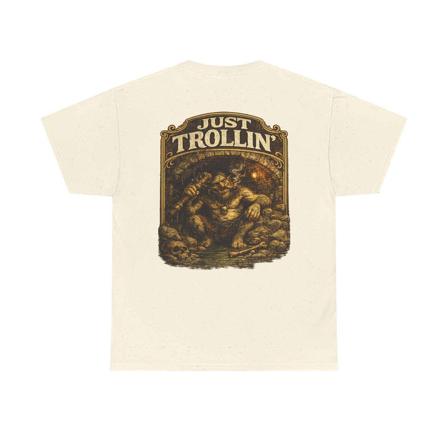 T-Shirt — "Just Trollin'" Vintage Fantasy Troll Graphic Tee