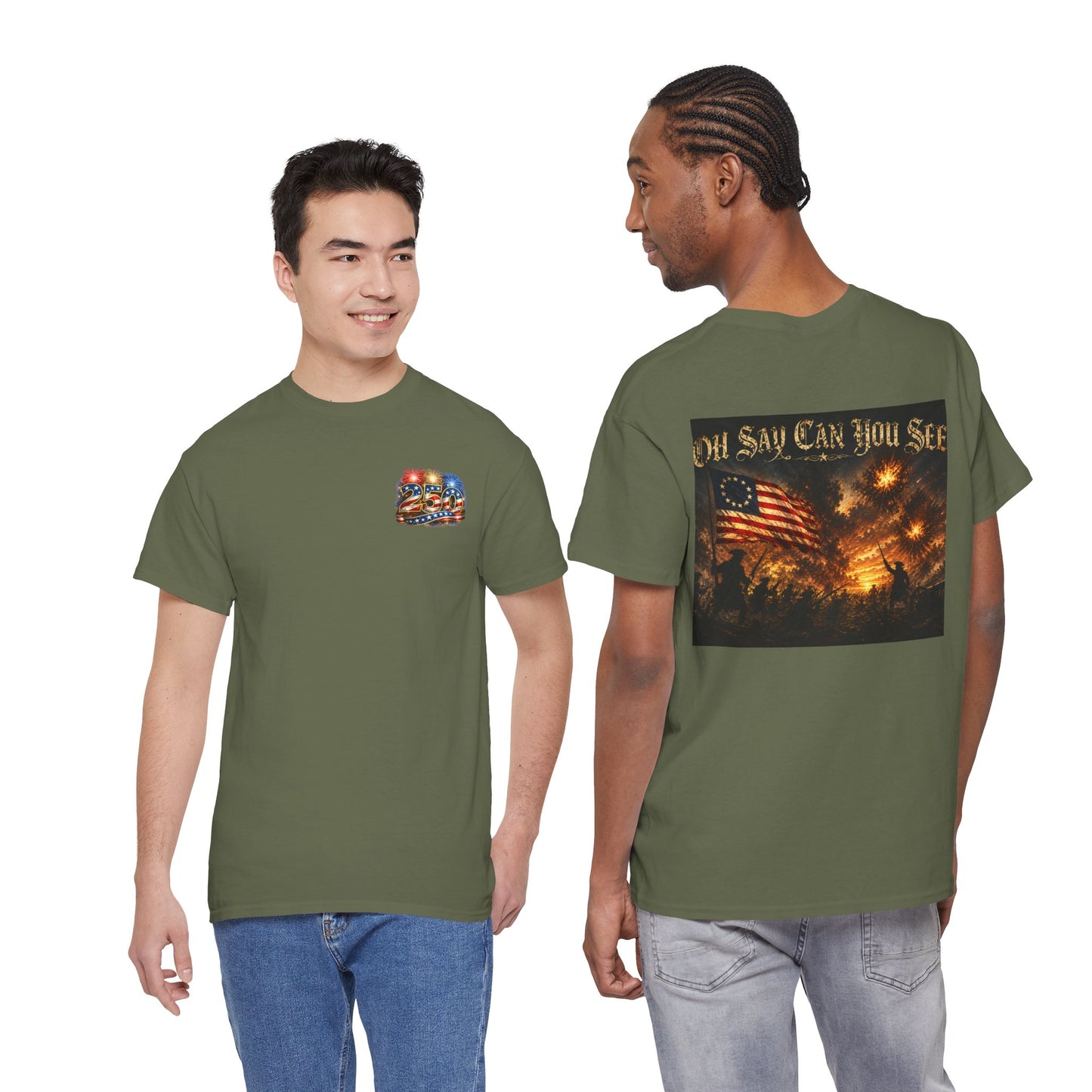 Patriotic Tee — "Oh Say Can You See" American Flag Graphic T-Shirt