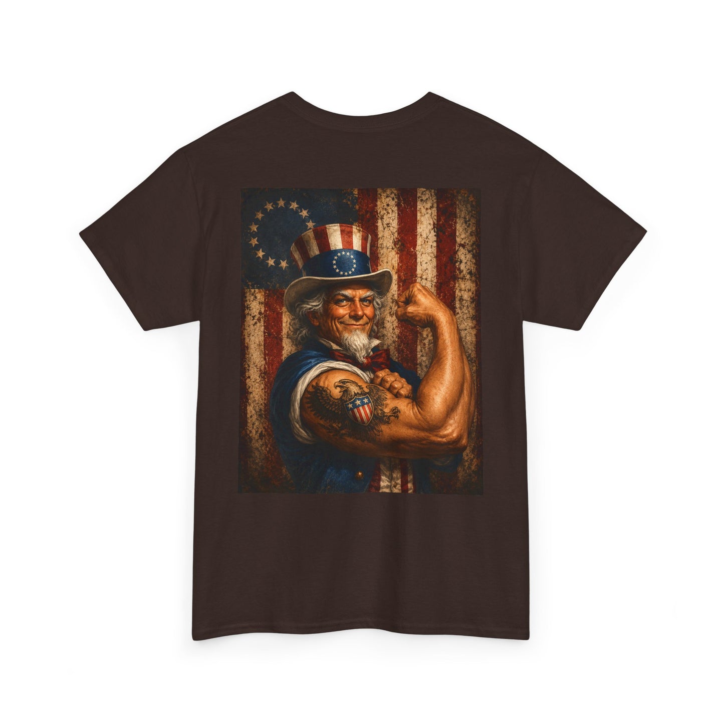 Patriotic Uncle Sam Tee — Vintage Strength American Flag Graphic