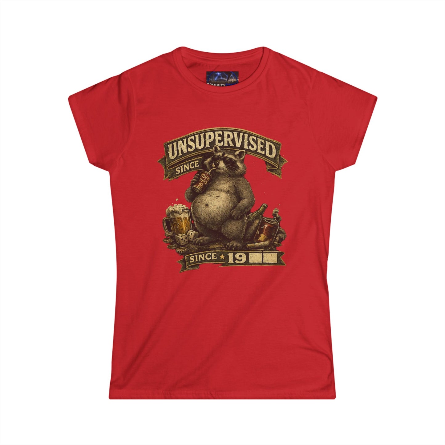 Graphic Unsupervised Since 19XX Women's Tee – Funny Pig Vintage Design