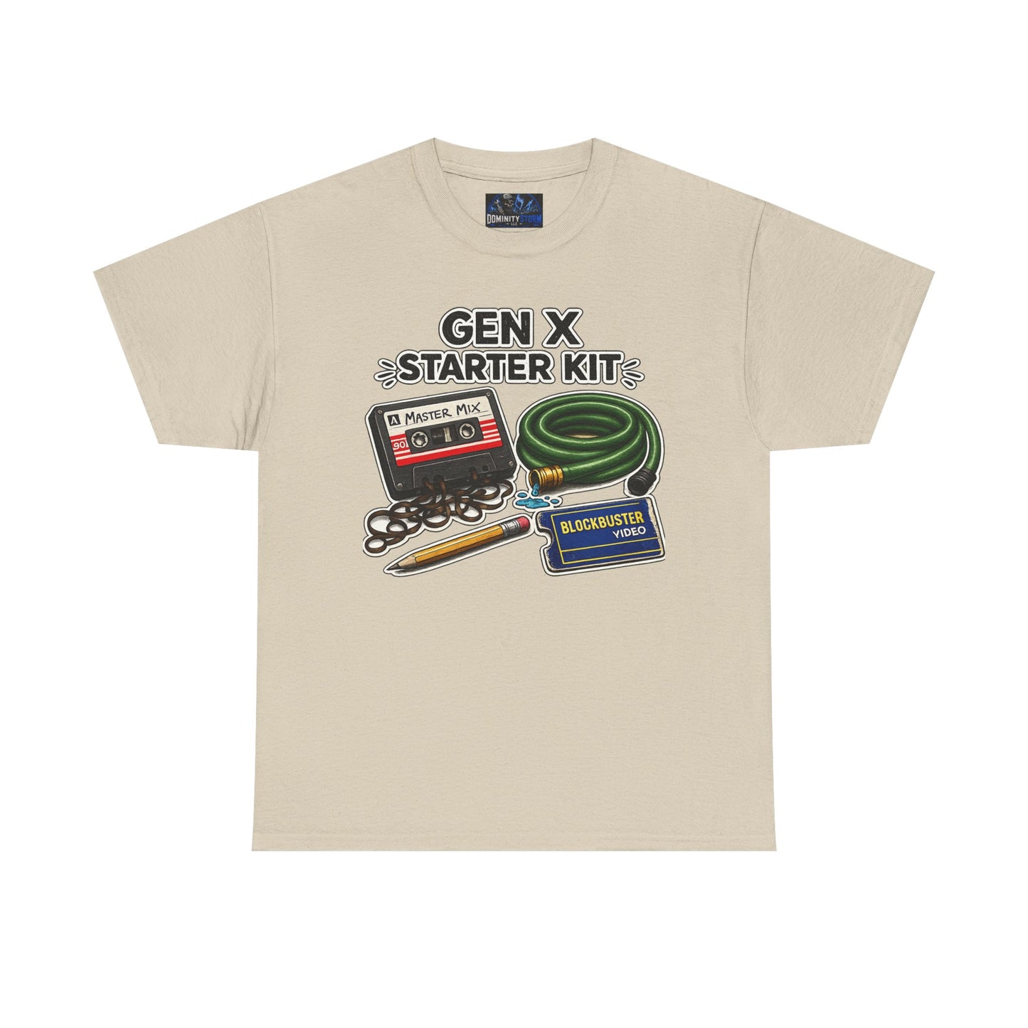 Gen X Starter Kit T‑Shirt — Retro Nostalgia Tee with Cassette, Pager & Mix Tape Graphics