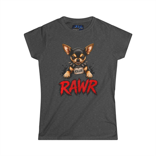 Graphic Chihuahua 'RAWR' Graphic Tee - Cute Tough Dog Lover Shirt