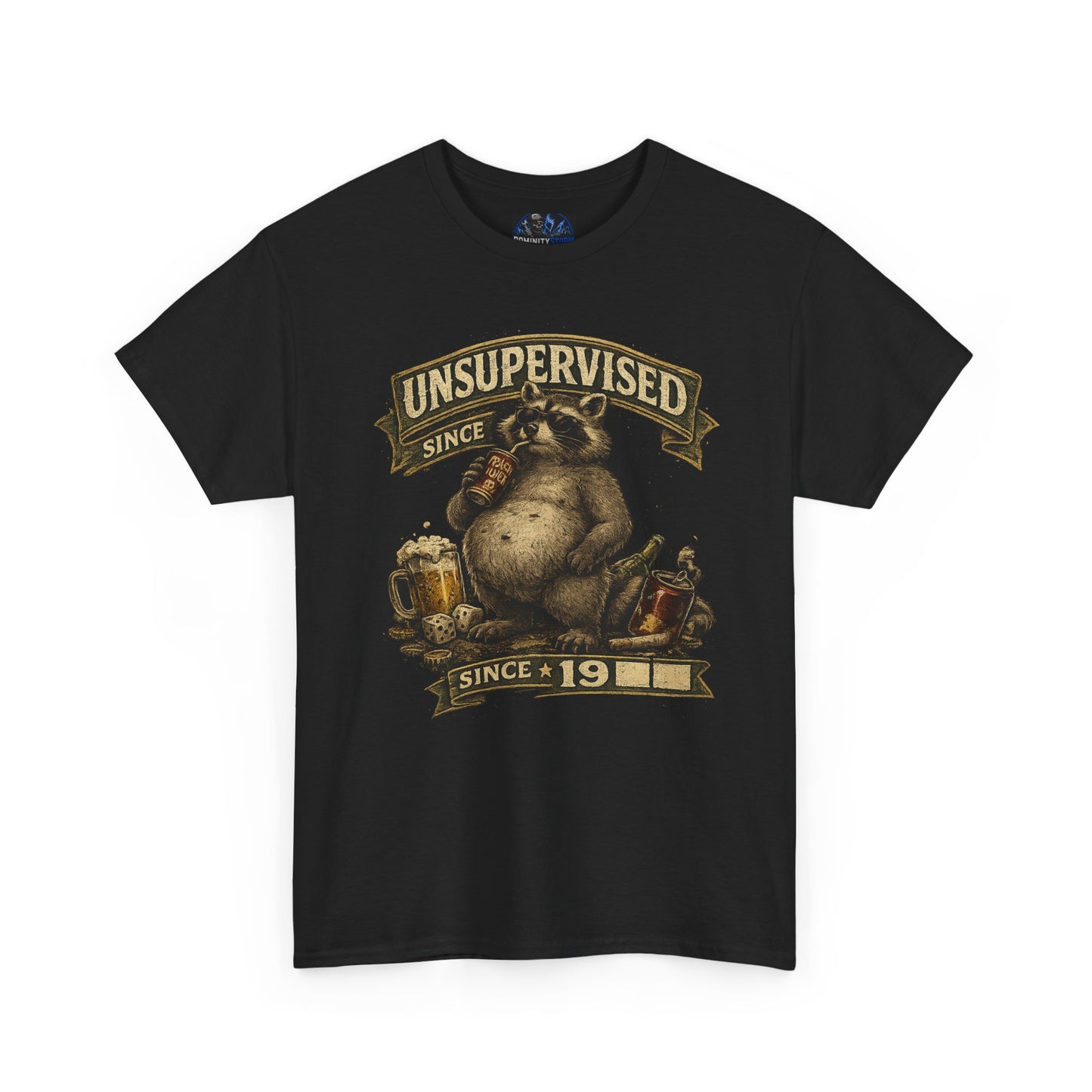 Beer Belly Bear T‑Shirt - "Unsupervised Since 19" Vintage Graphic Tee
