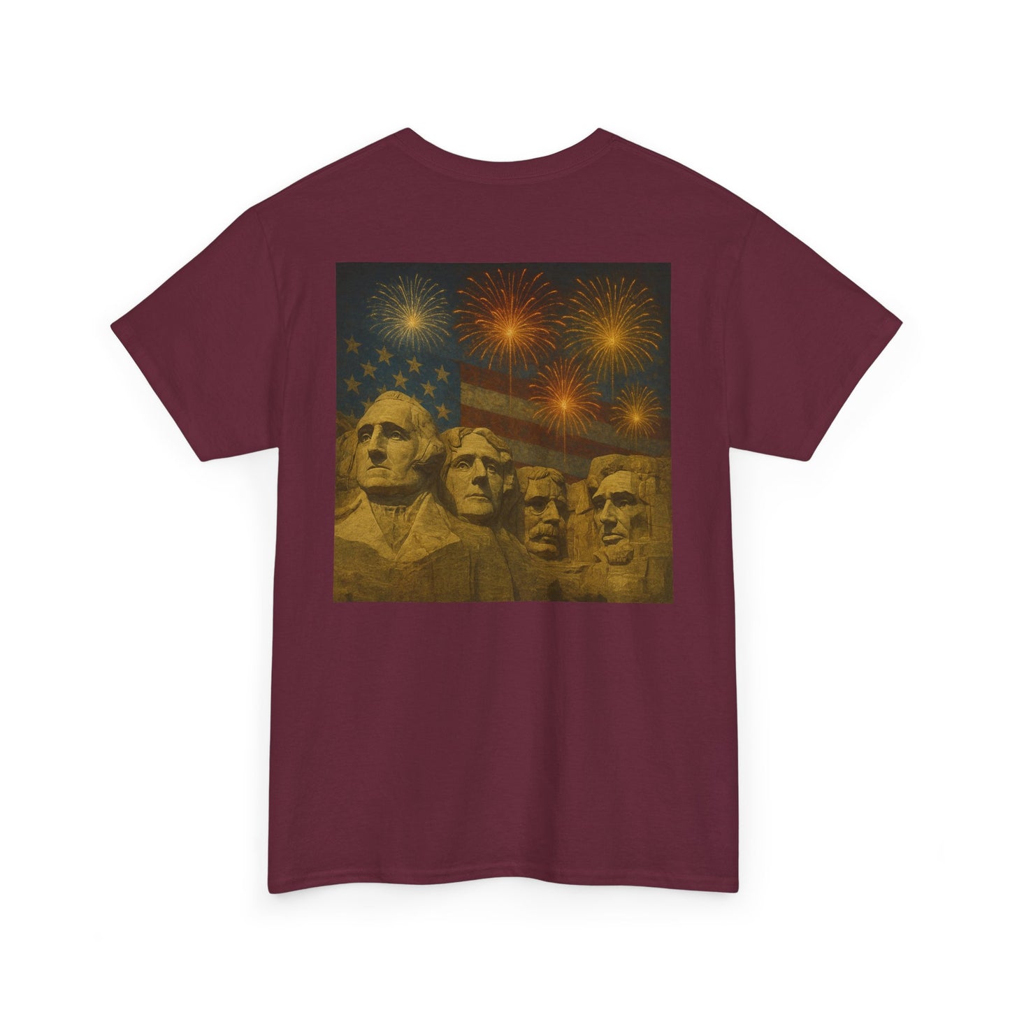 Mount Rushmore Fireworks T-Shirt – Patriotic Fourth of July Tee