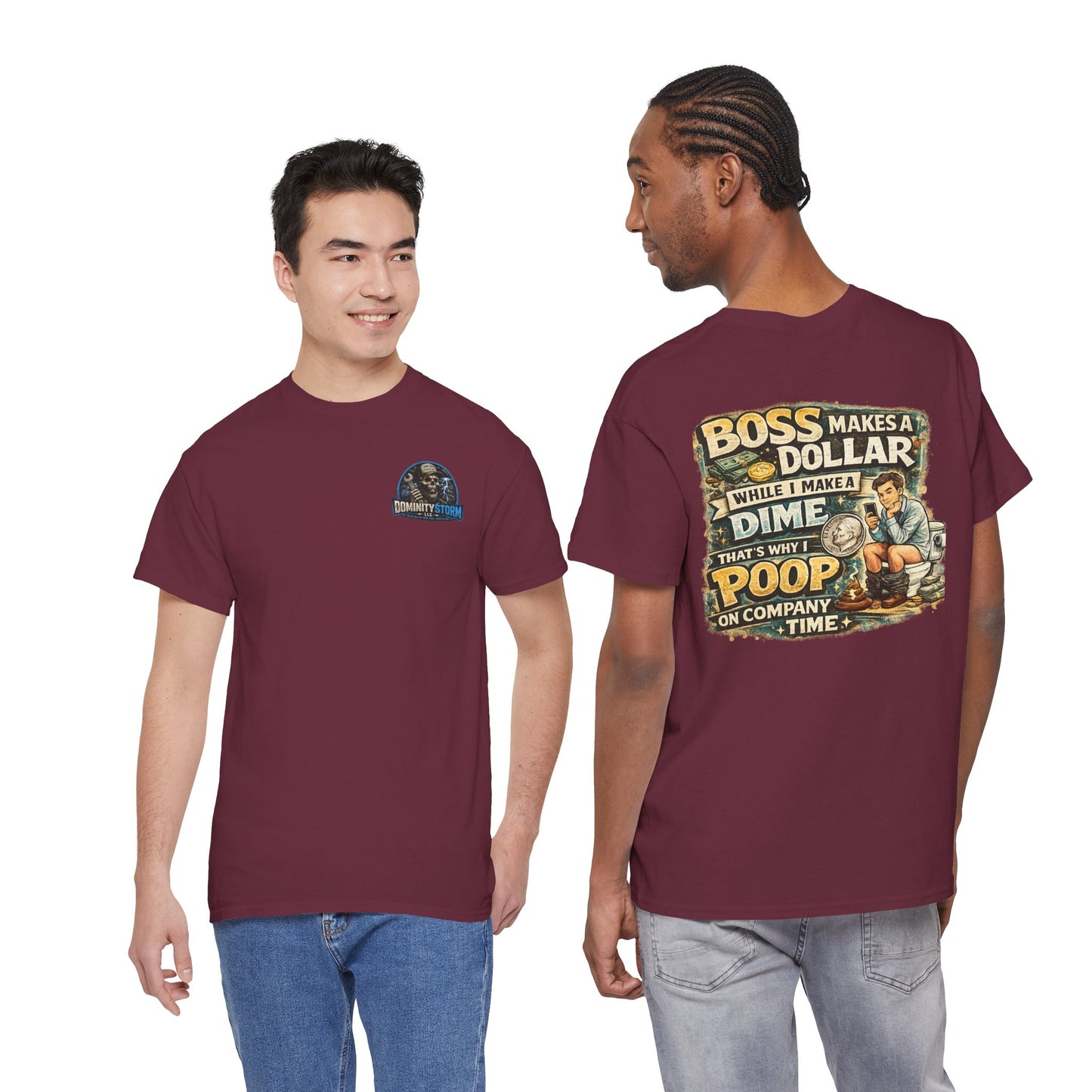Funny Retro Graphic Tee — "Boss Makes a Dollar, I Make a Dime" Vintage Humor T‑Shirt