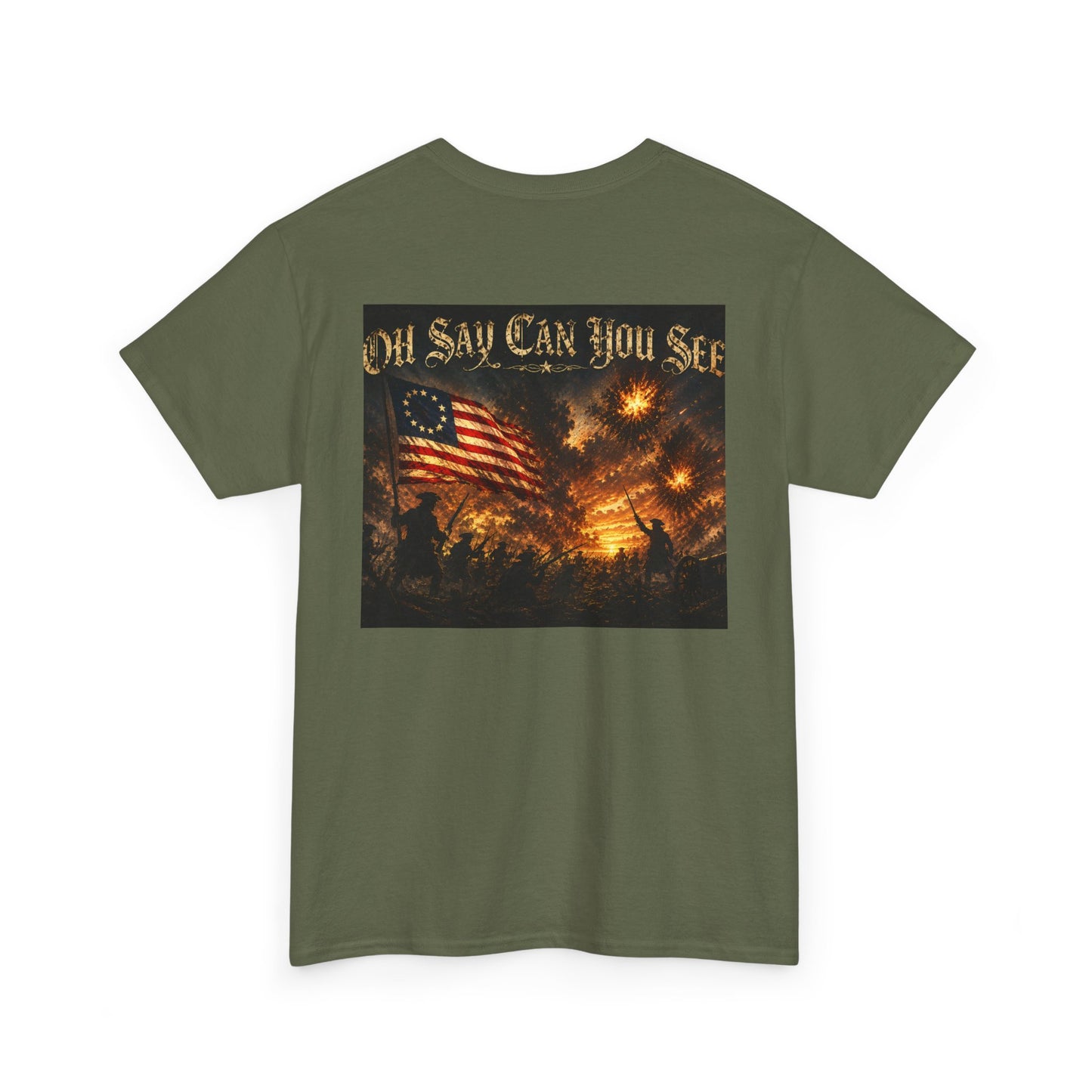 Patriotic Tee — "Oh Say Can You See" American Flag Graphic T-Shirt