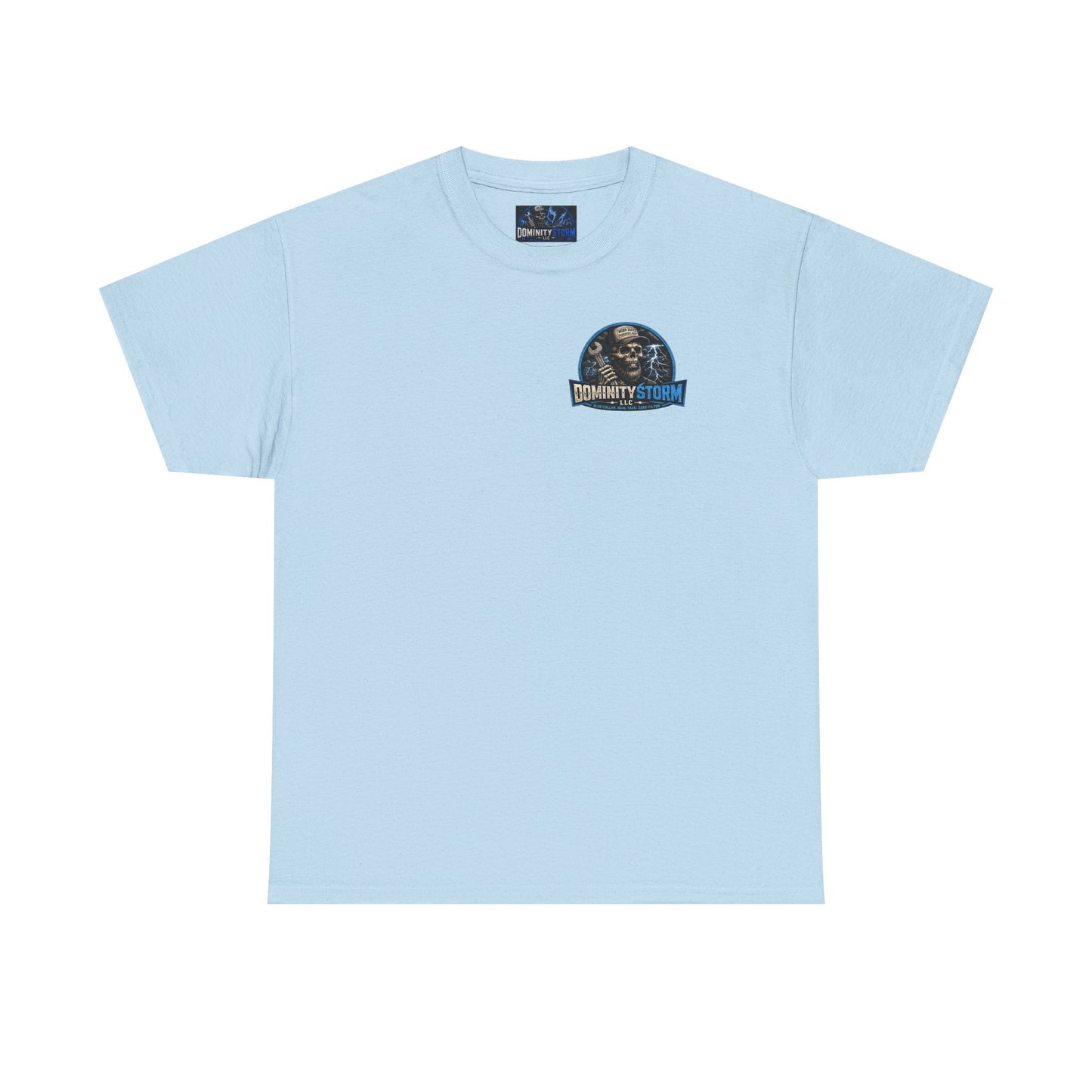 Dominity Storm LLC Graphic Tee — Lightning Skull Band Shirt