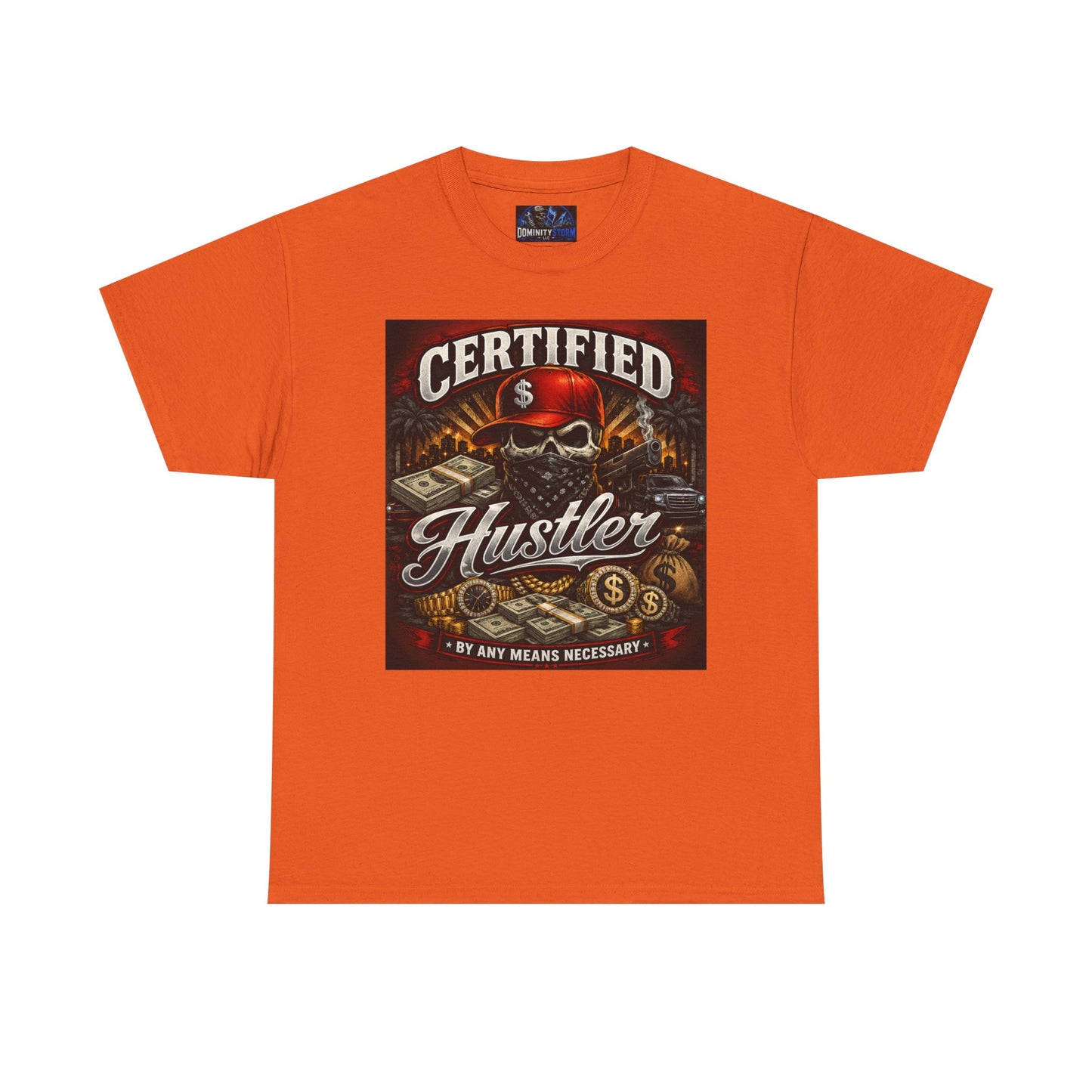 Certified Hustler Graphic Tee — Vintage Skull & Money Streetwear T-Shirt