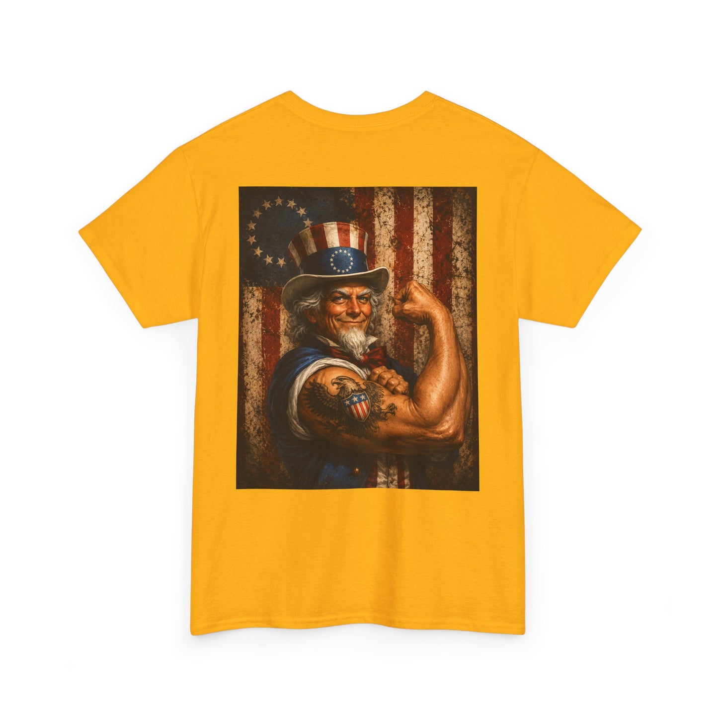 Patriotic Uncle Sam Tee — Vintage Strength American Flag Graphic