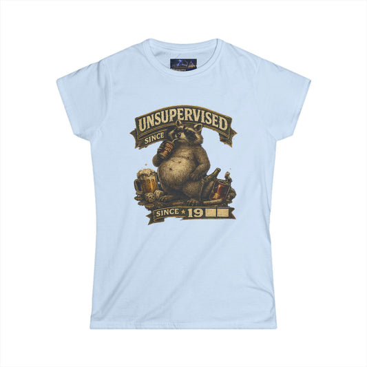 Graphic Unsupervised Since 19XX Women's Tee – Funny Pig Vintage Design