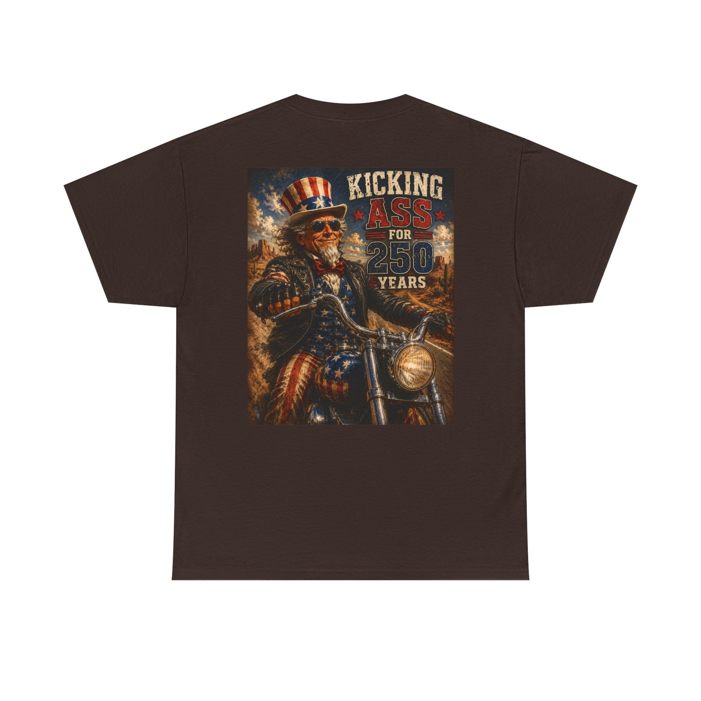 Biker Uncle Sam 'Kicking Ass for 50 Years' Graphic Tee