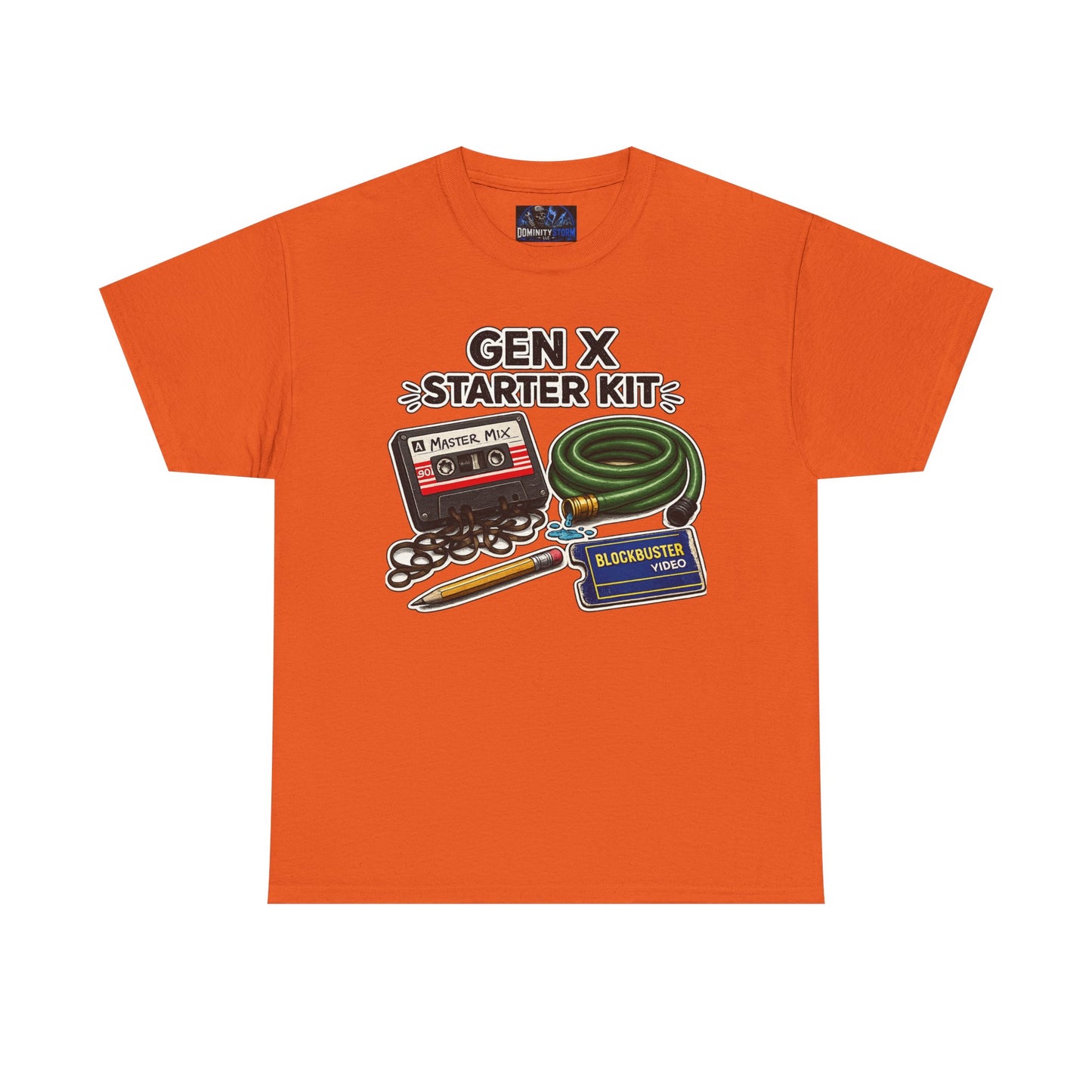 Gen X Starter Kit T‑Shirt — Retro Nostalgia Tee with Cassette, Pager & Mix Tape Graphics