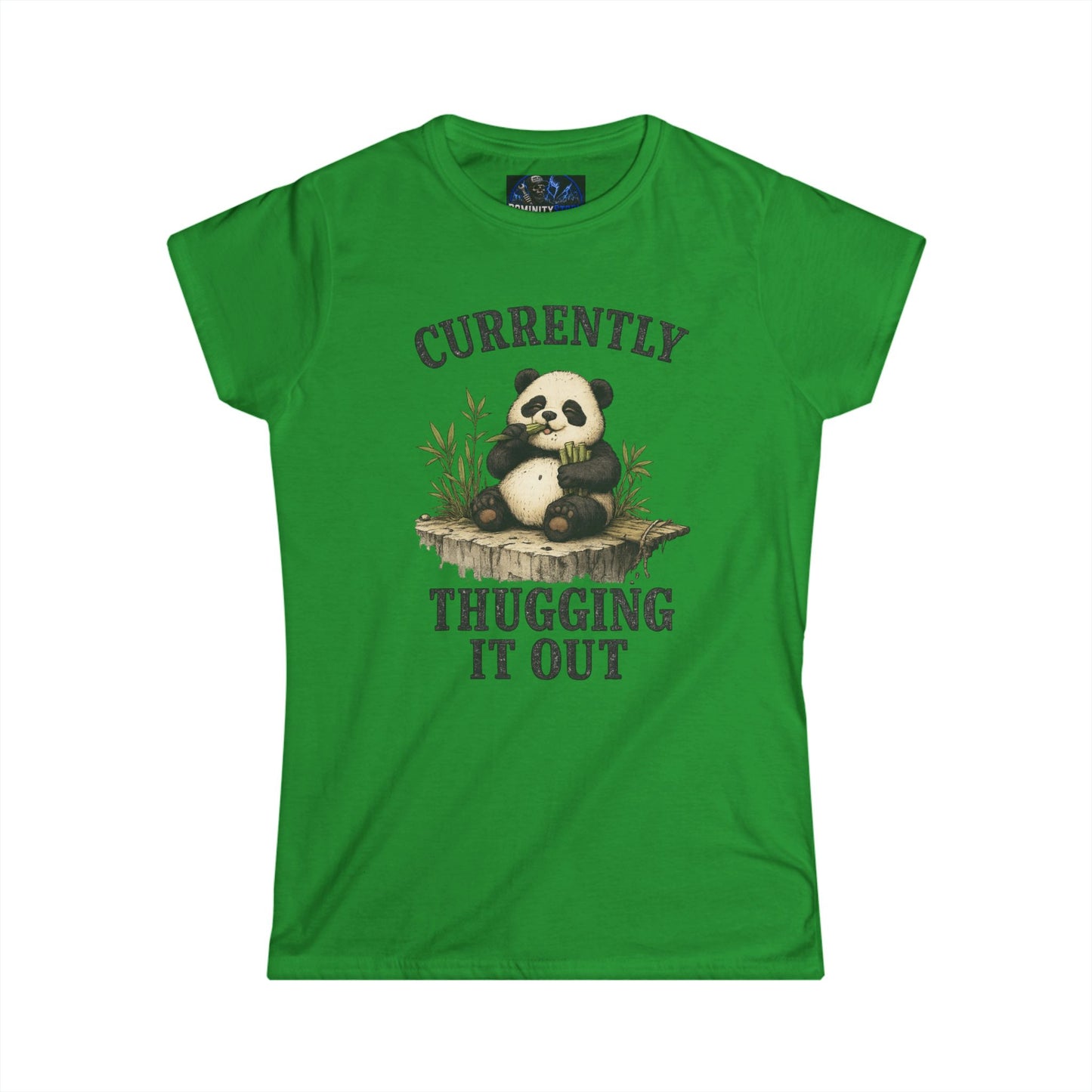 Funny Panda "Currently Thugging It Out" Women's Tee