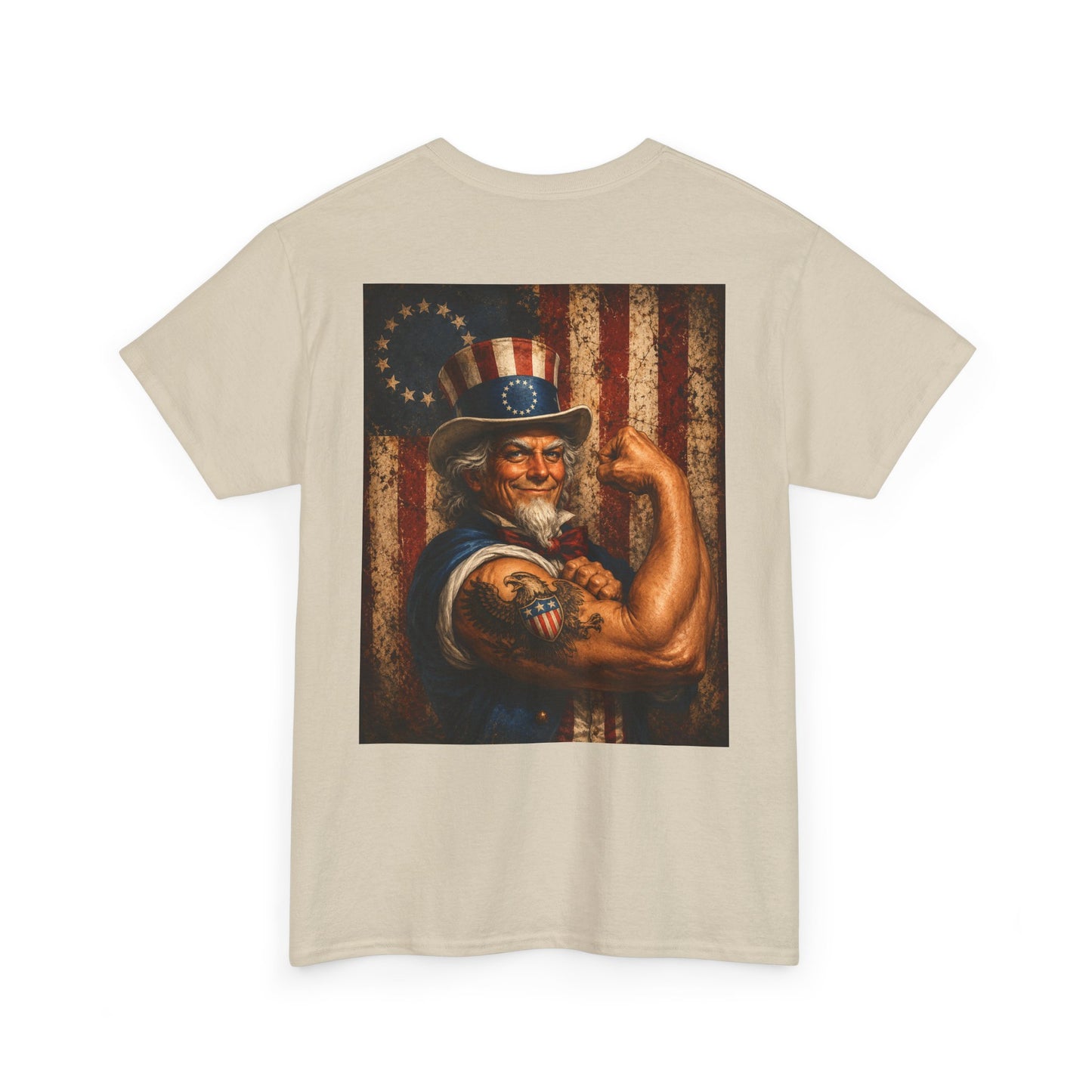 Patriotic Uncle Sam Tee — Vintage Strength American Flag Graphic