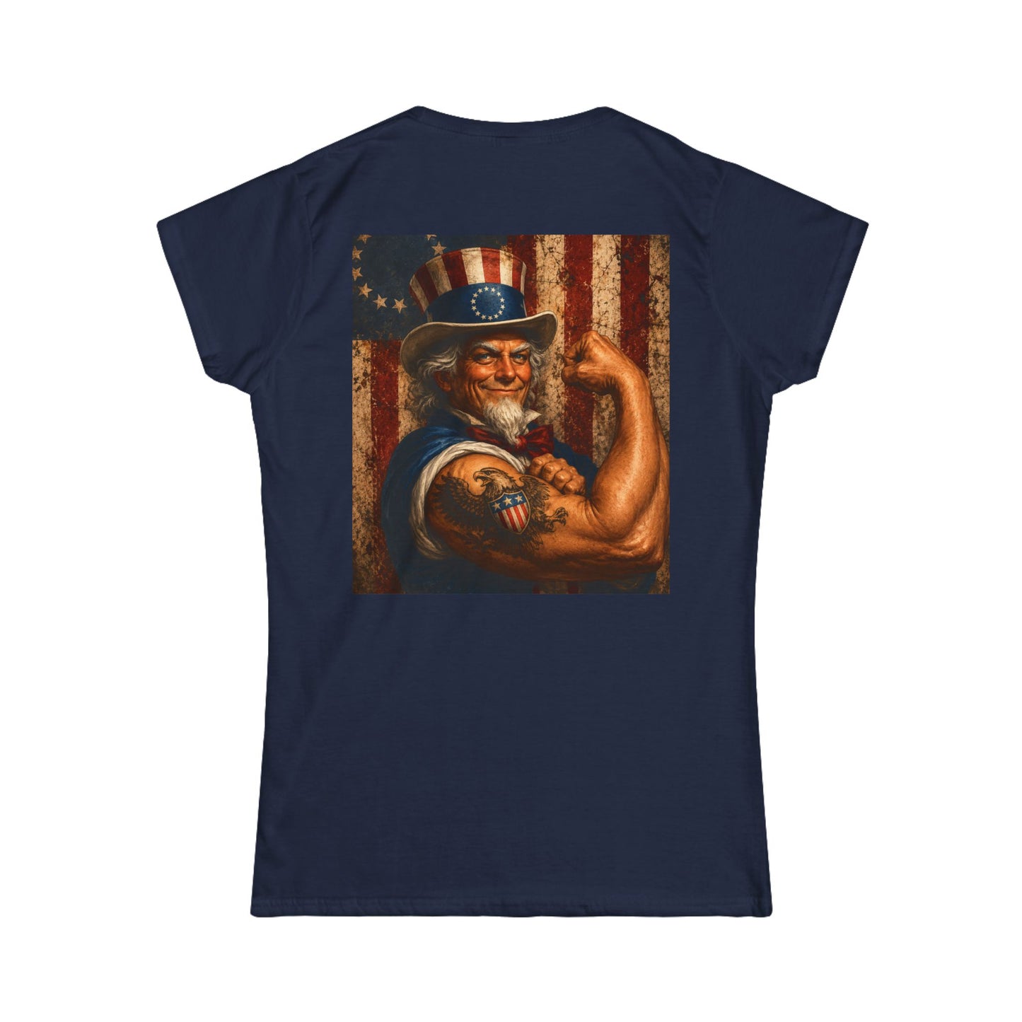 Graphic USA 250 Uncle Sam Strong Vintage Flag Women's Tee