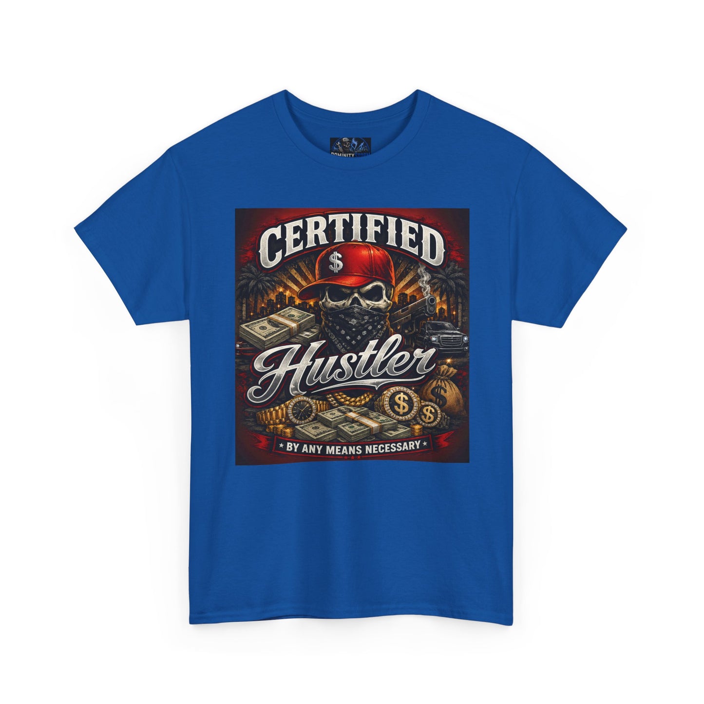 Certified Hustler Graphic Tee — Vintage Skull & Money Streetwear T-Shirt