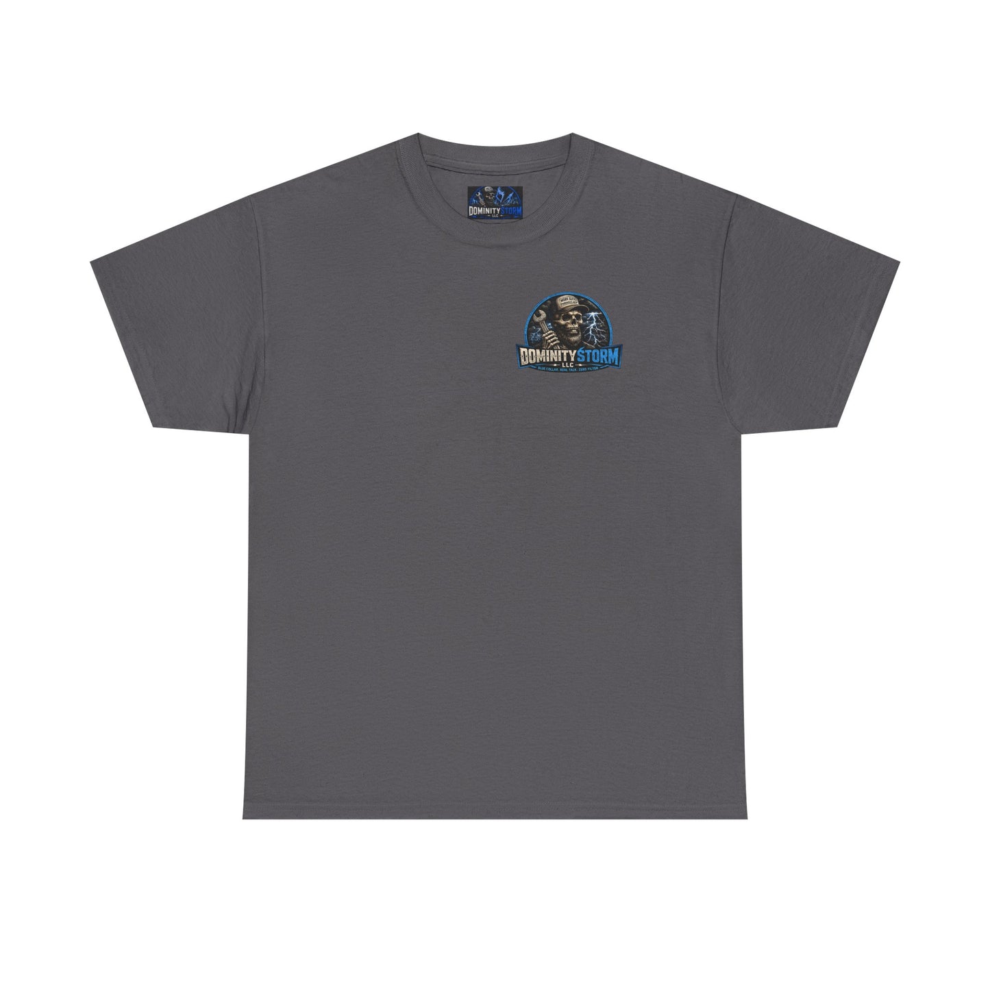 Dominity Storm LLC Graphic Tee — Lightning Skull Band Shirt
