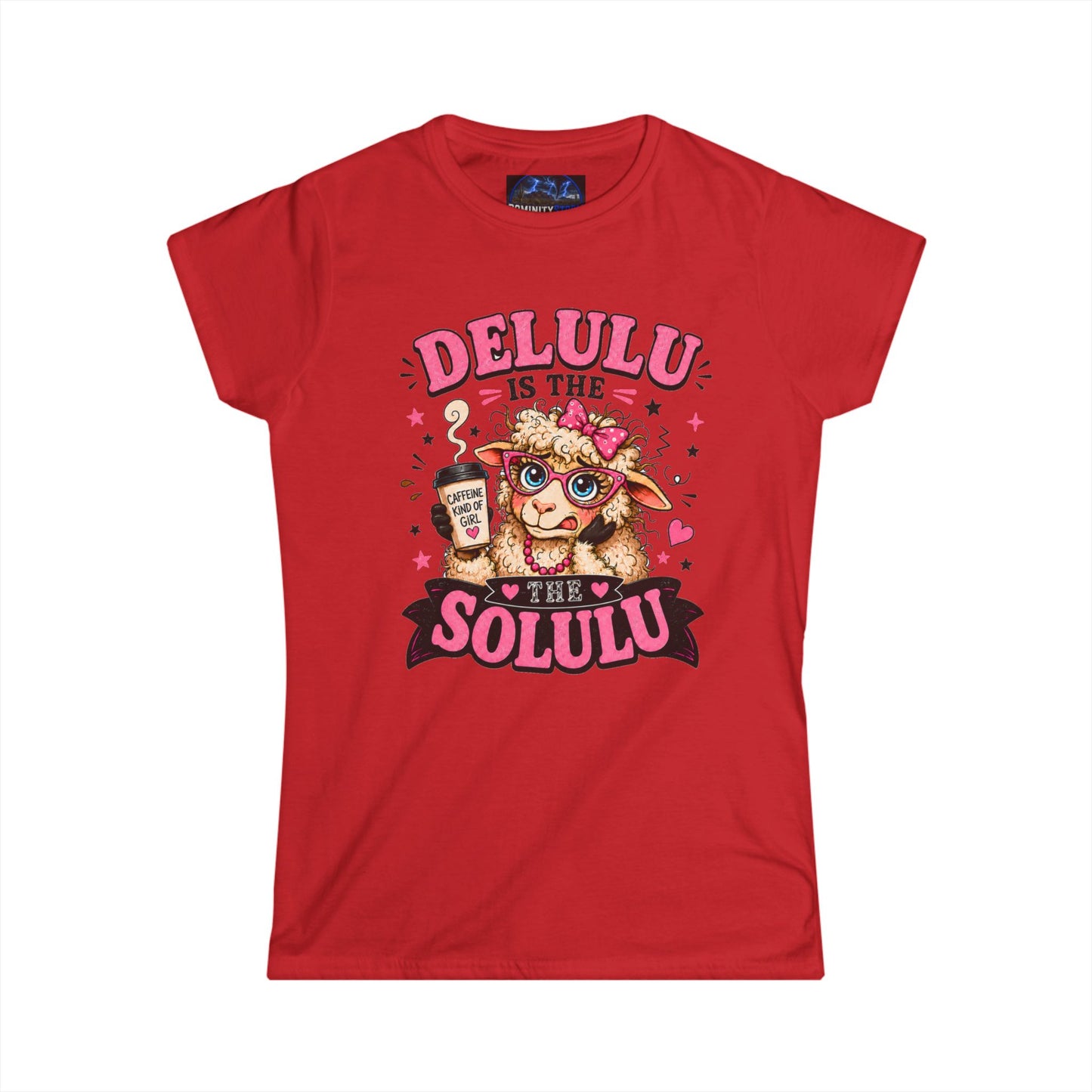 Graphic Delulu Is The Solulu Cute Dog Tee – Funny Coffee Lover Shirt for Women
