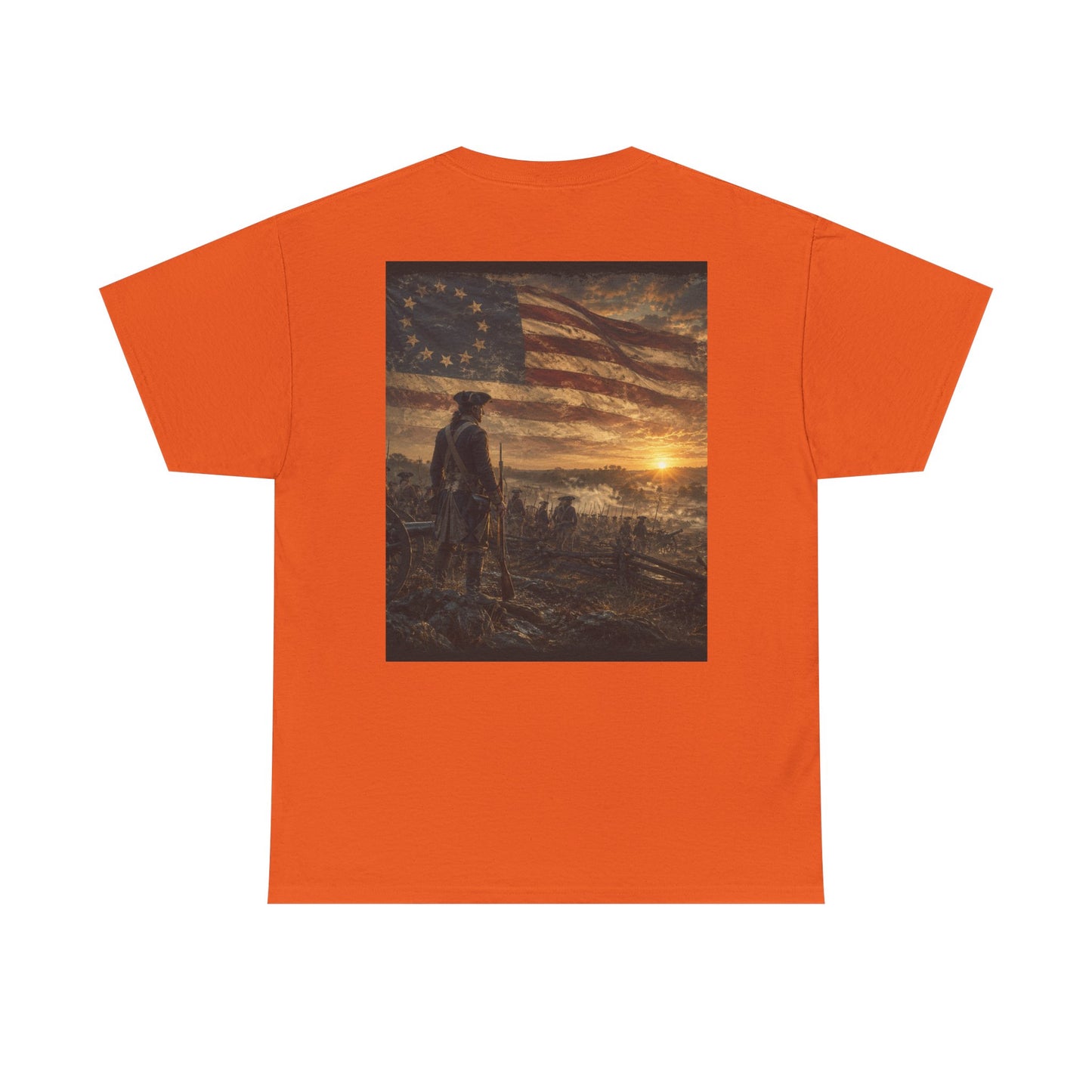 Patriotic Revolutionary War Flag T-Shirt — Vintage American Soldier Graphic Tee