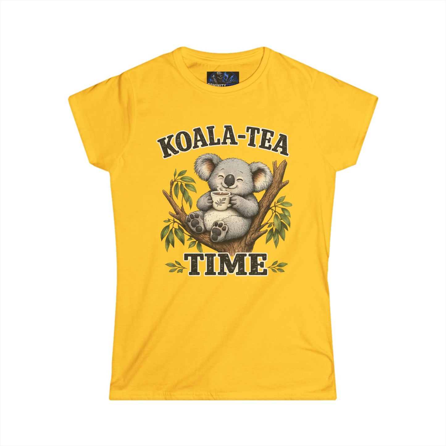 Graphic Koala-Tea Time Tee – Cute Koala Drinking Tea Women's T-Shirt