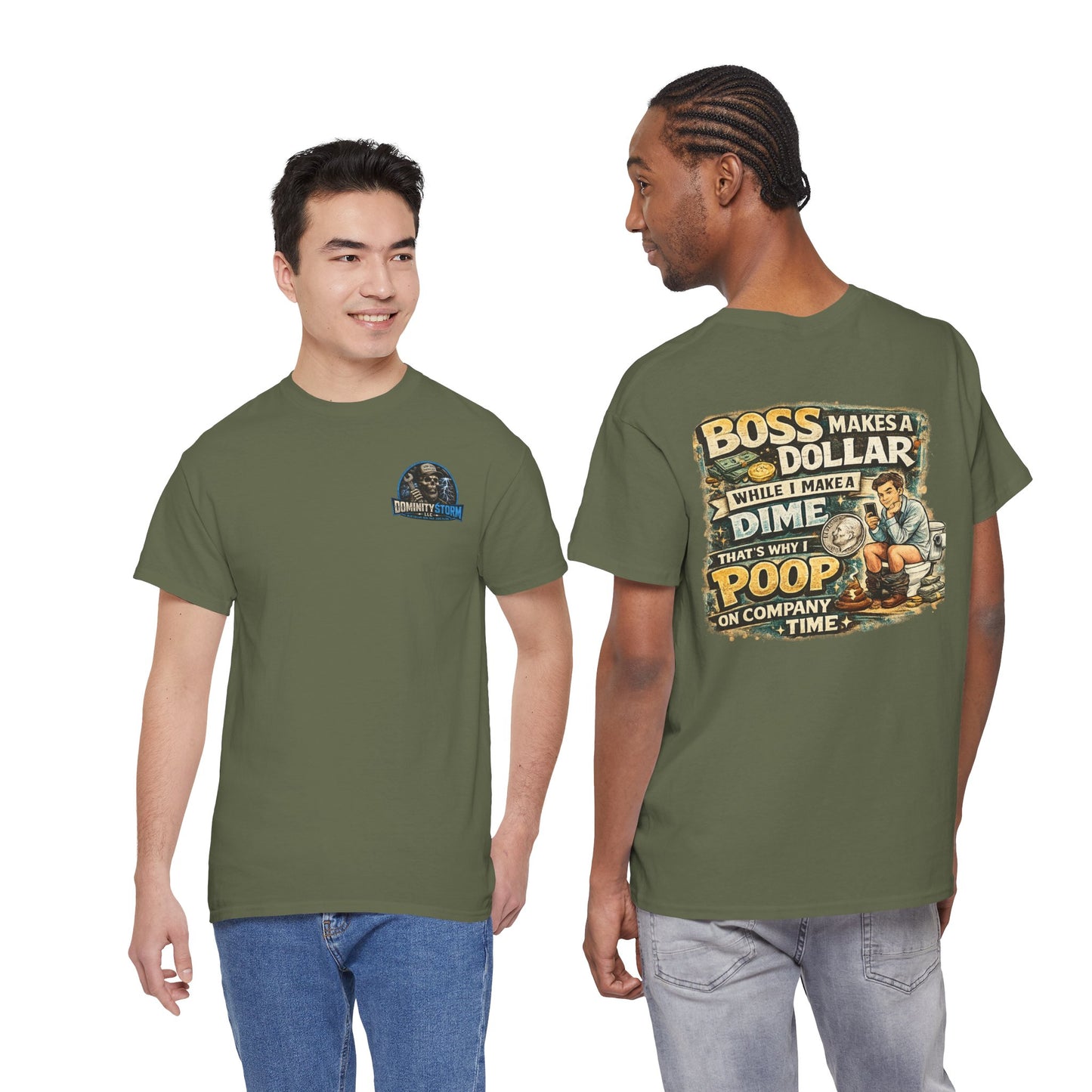 Funny Retro Graphic Tee — "Boss Makes a Dollar, I Make a Dime" Vintage Humor T‑Shirt